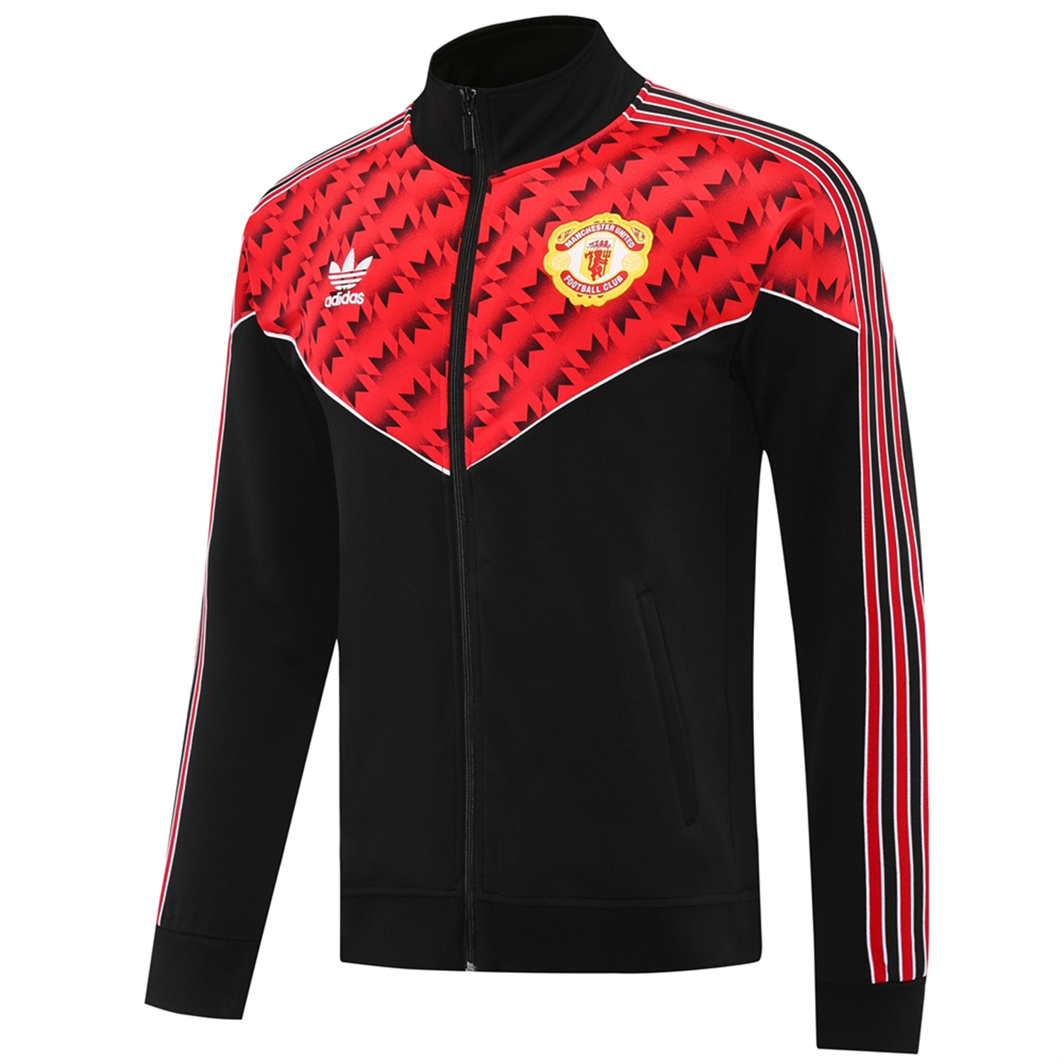 foot-Manchester United 25-26 Bring Back 1991 Jacket Training Tracksuit - Black and Red