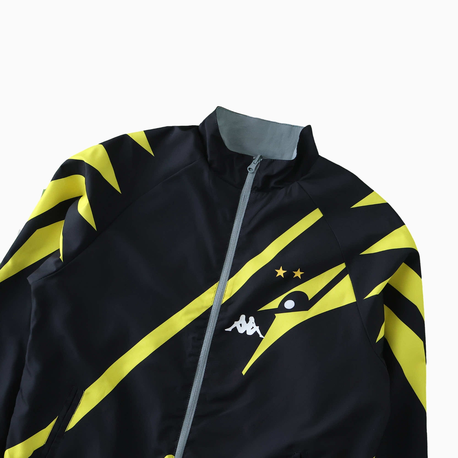 foot-Borussia Dortmund 24-25 Retro Style Double Sided Reversible Windbreaker - Black & Grey