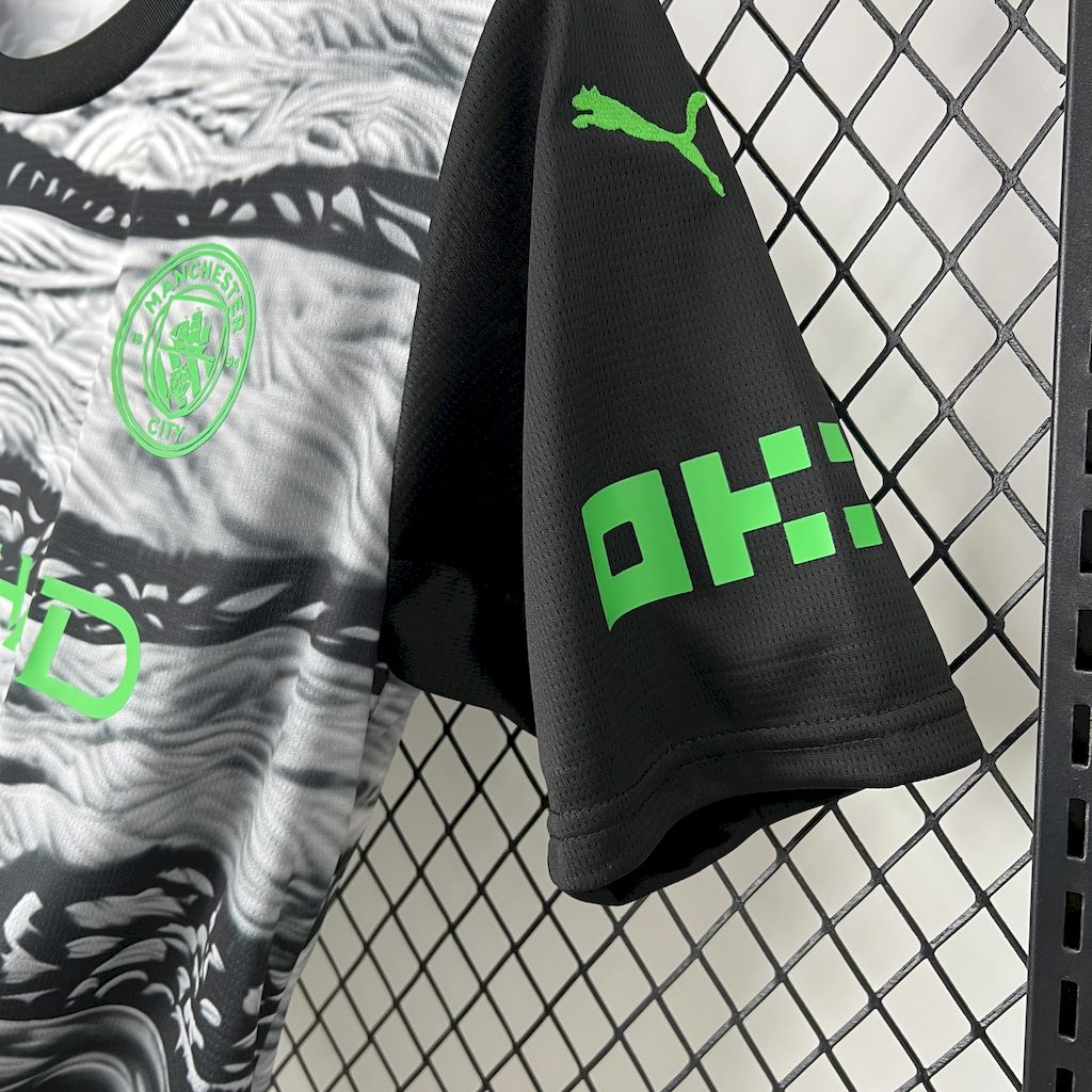 ManixJersey.com | Manchester City 24-25 Black White Fan-designed Special Edition Jersey - Fans Version -Customize Name, Number and Patch | Worldwide Shipping