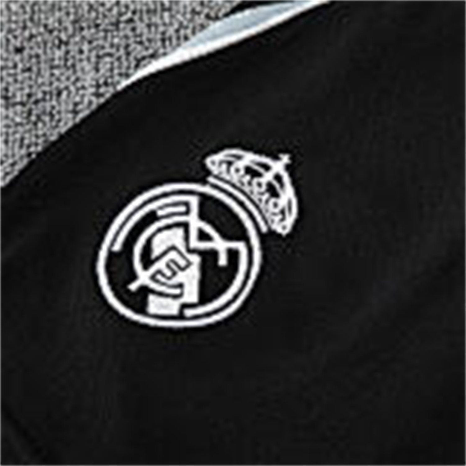 foot-Real Madrid 25-26 Short-Sleeve Training Set - Light Grey Stripes Black Top & Black Shorts