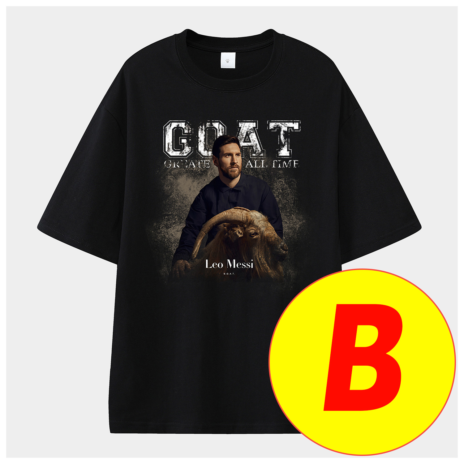 foot-Messi GOAT Argentina Barcelona INT M.A.M Unisex Pure Cotton T-shirt