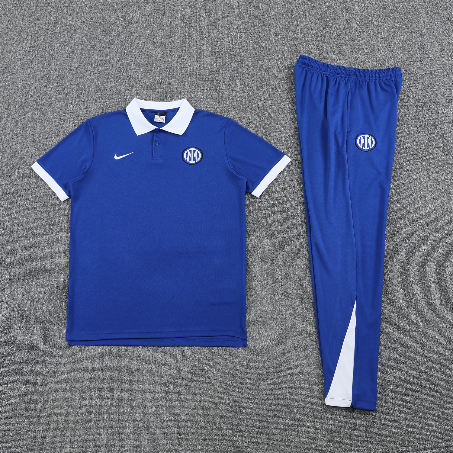 foot-Inter Milan 25-26 POLO Short-Sleeve Training Set - Blue Top and Pants