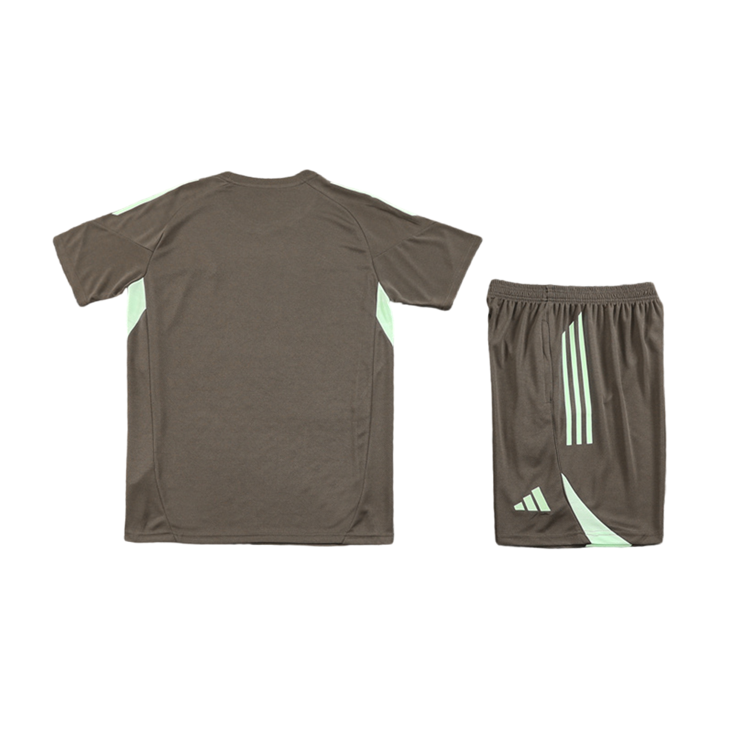 foot-Real Madrid 25-26 Short-Sleeve Training Set - Dark Khaki Top and Shorts