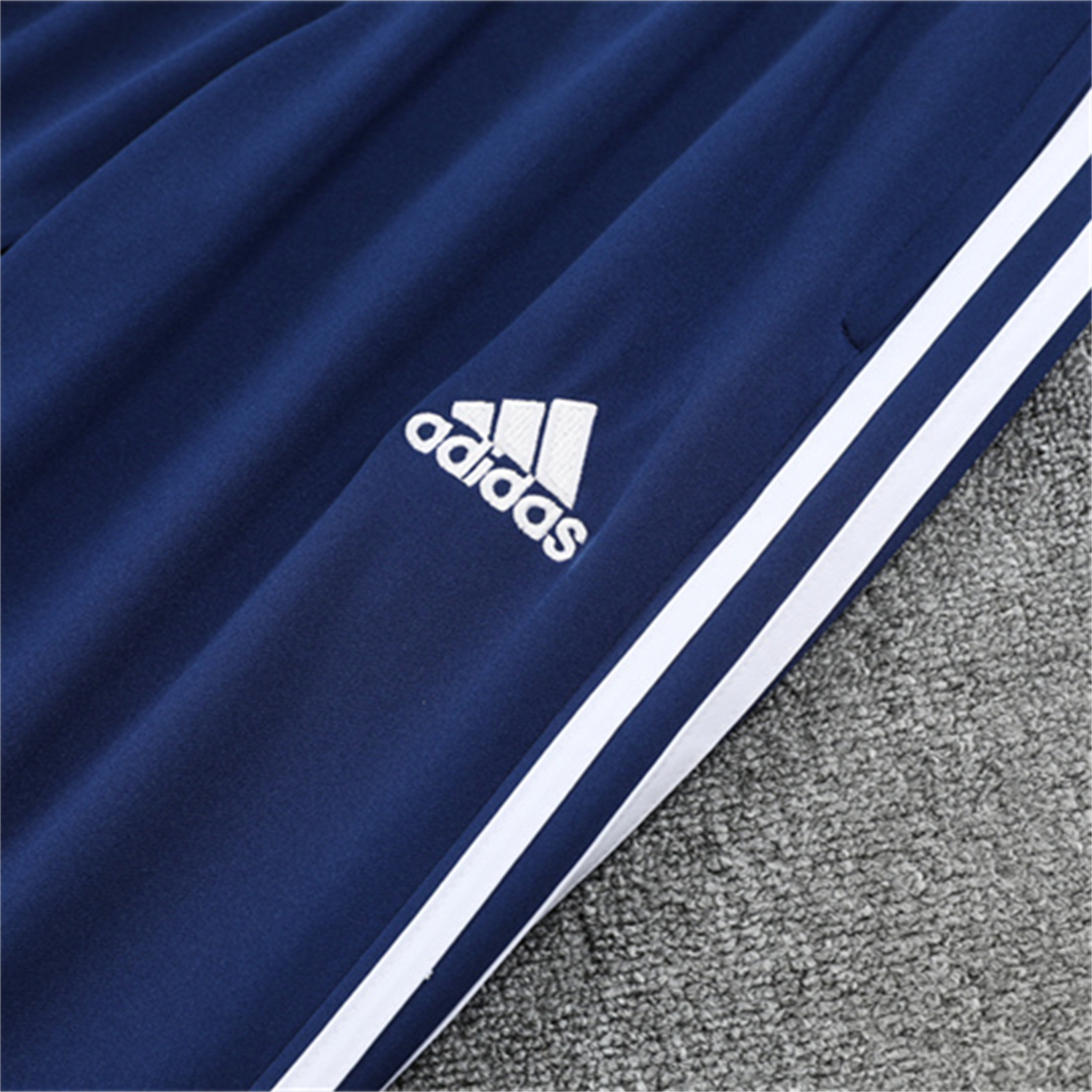 foot-Real Madrid 25-26 Kids Long Sleeves Training Set - Green Line White Top and Blue Pants