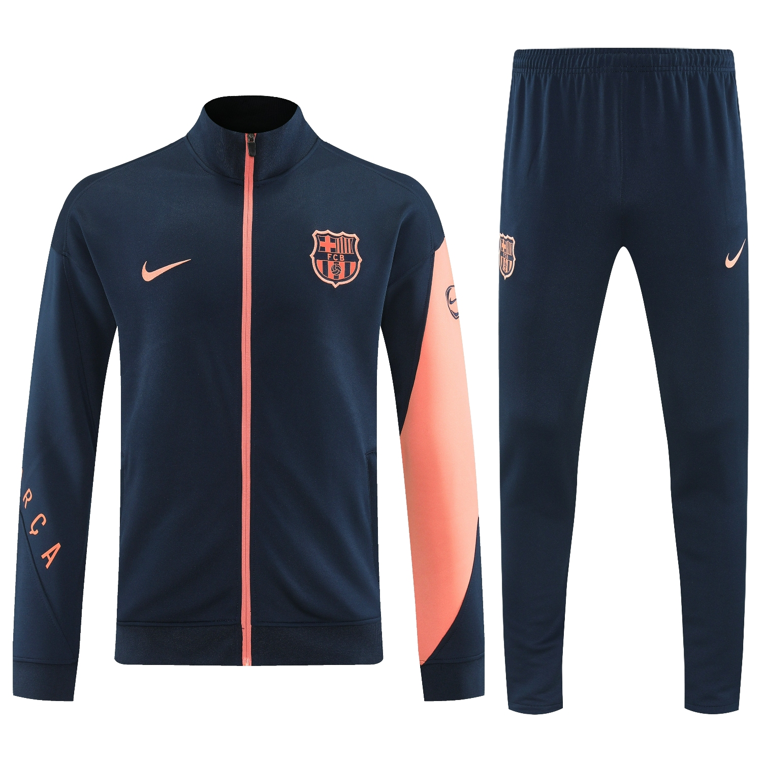 foot-Barcelona 25-26 Jacket Training Tracksuit - Black Orange Jackets & Black Pants