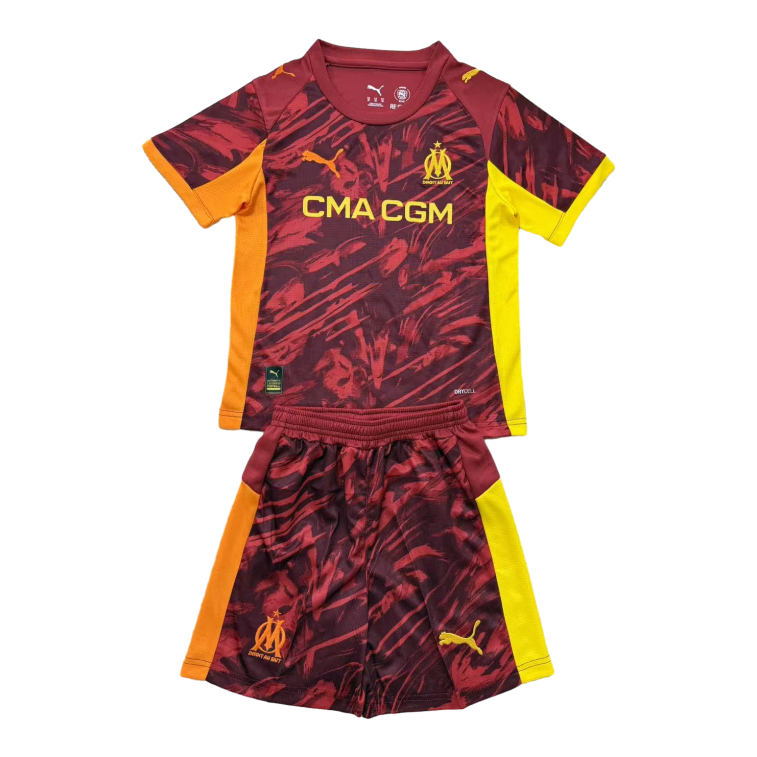 foot-Marseille 25-26 Deep Red Goalkeeper Men's Adult Jersey Set - Fans Version