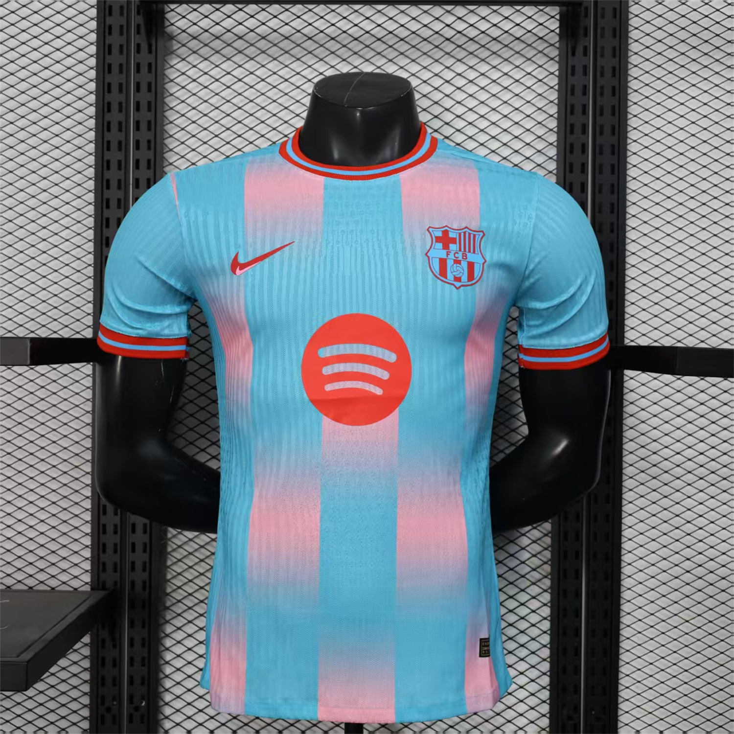 foot-Barcelona 25-26 Orange Logo Pink & Light Blue Special Jersey - Player Version