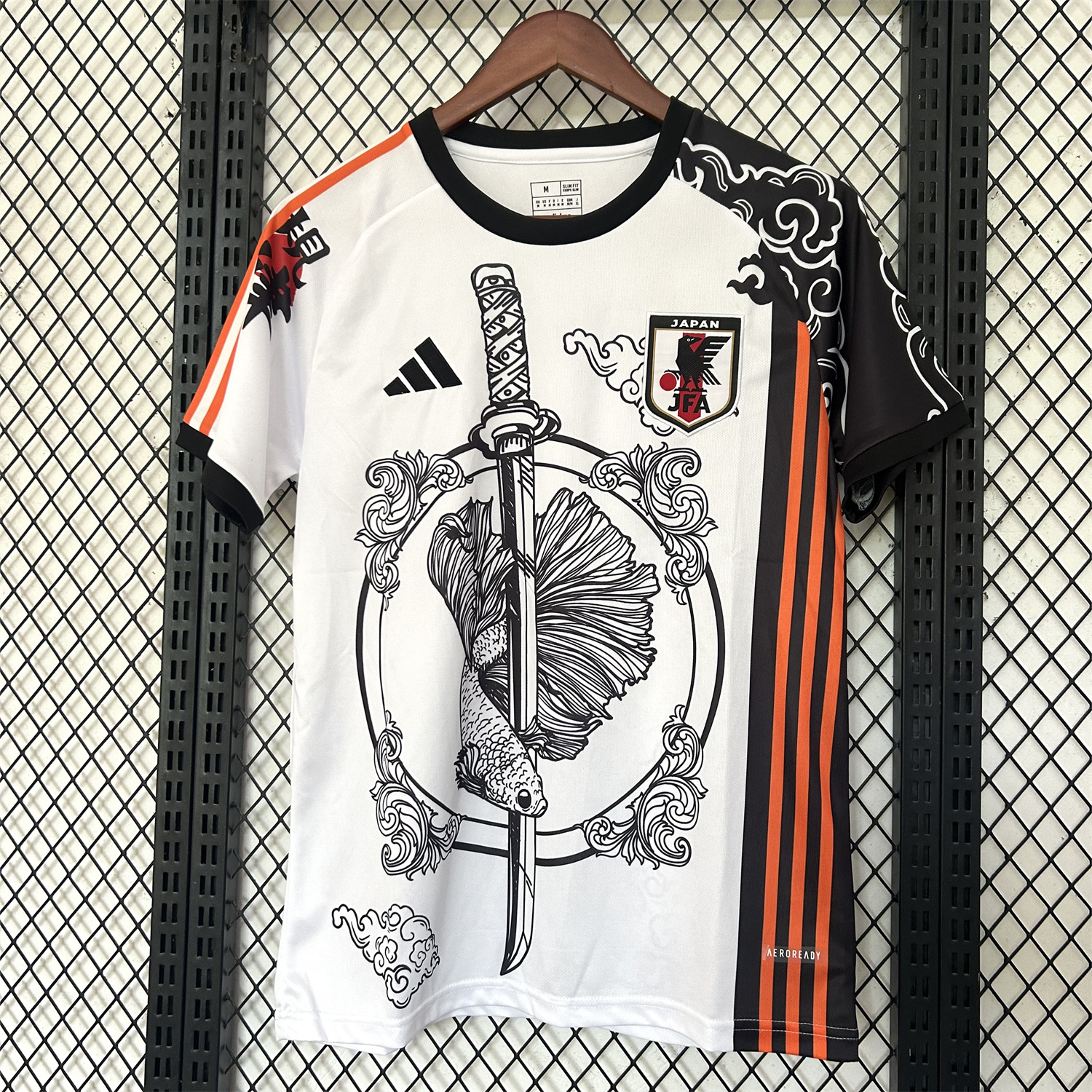 foot-Japan 25-26 Betta Fish And Samurai Sword White Special Jersey - Fans Version