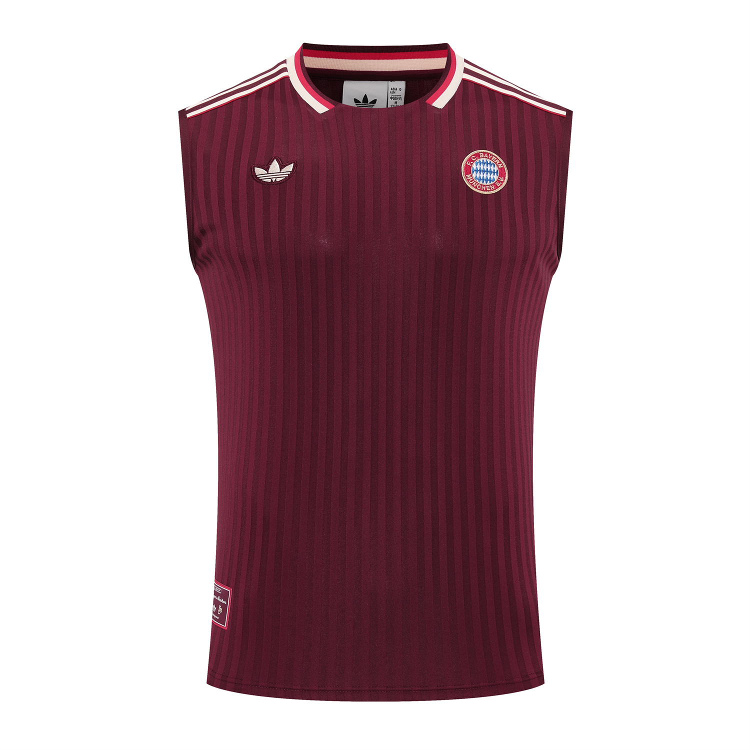 foot-Bayern Munich 25-26 Vest Training Set - Wine Red Lines Vest & Wine Red Lines Shorts