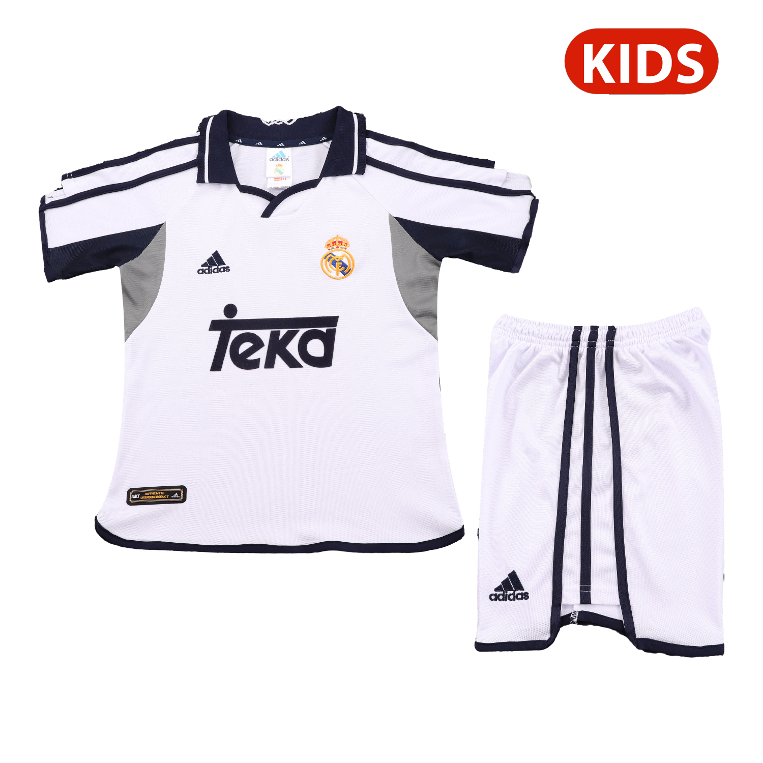 foot-Retro Real Madrid 2000-01 Home Kids Kit