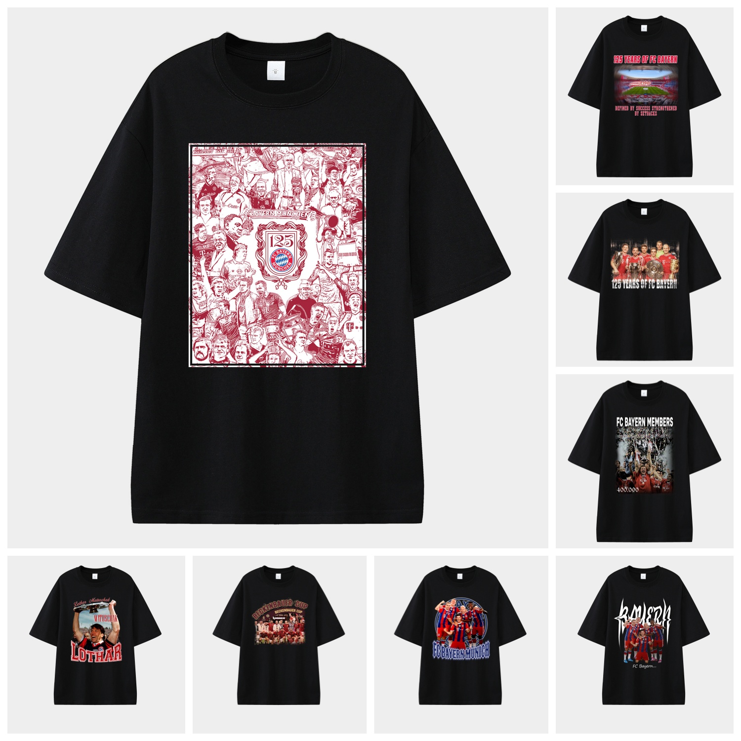 foot-Bayern Munich 2025 125th Anniversary Memory Fragments Unisex Pure Cotton T-shirt