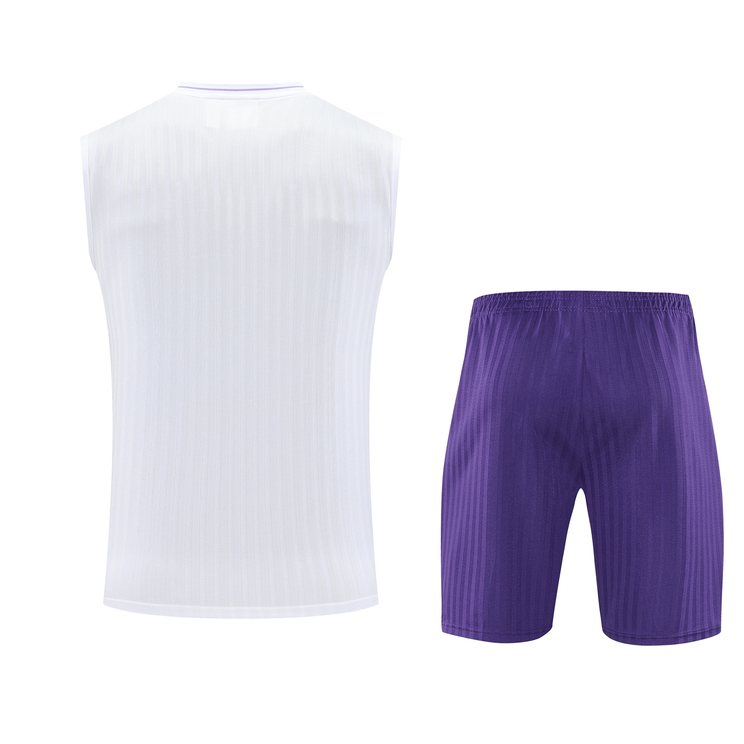 foot-Real Madrid 25-26 Vest Training Set - Pure White Vest & Purple Shorts