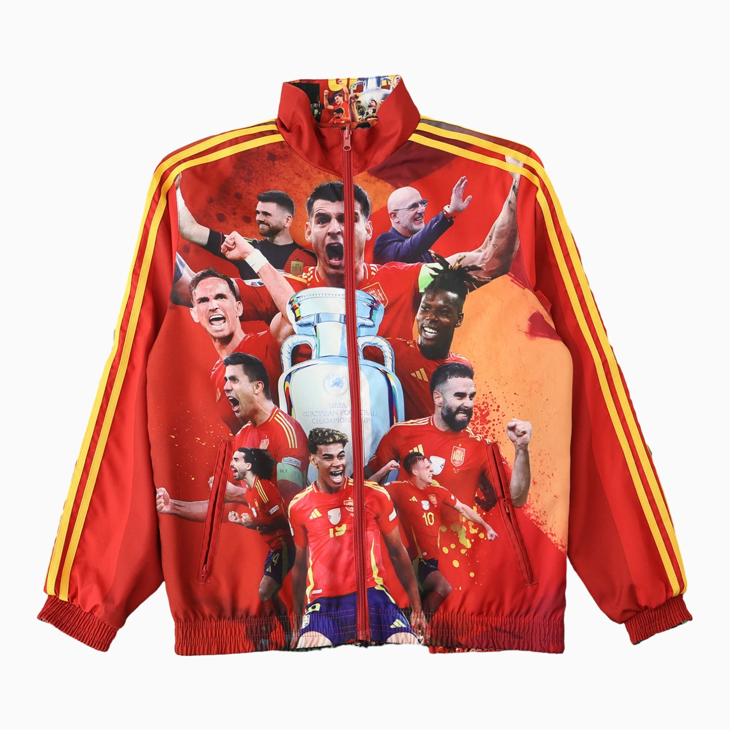 foot-Spain 24-25 Red Double Sided Reversible Windbreaker - 2024 EURO Championship