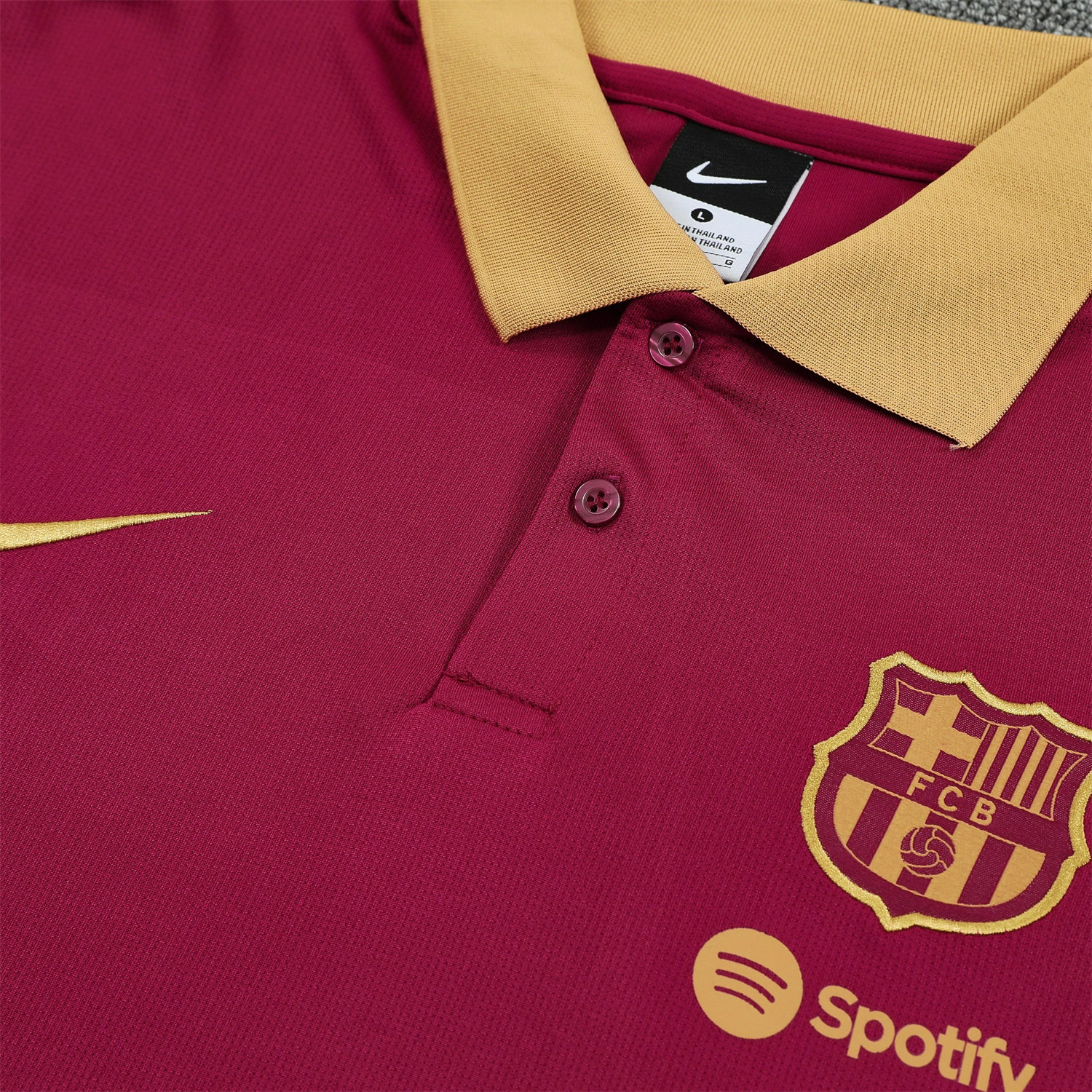 foot-Barcelona 25-26 POLO Short-Sleeve Training Set - Deep Red Top and Black Pants