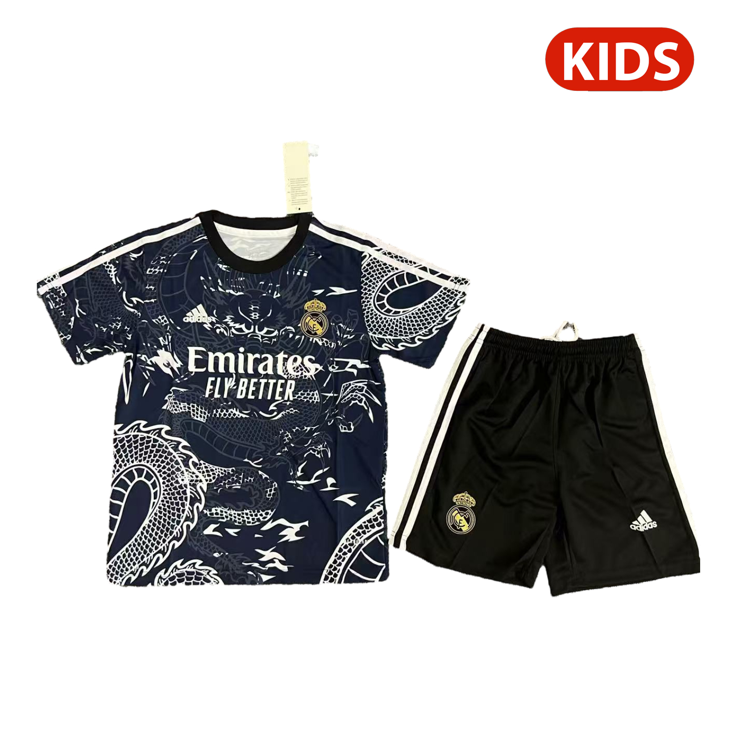foot-Real Madrid 25-26 White Dragon Black Special Kids Kit