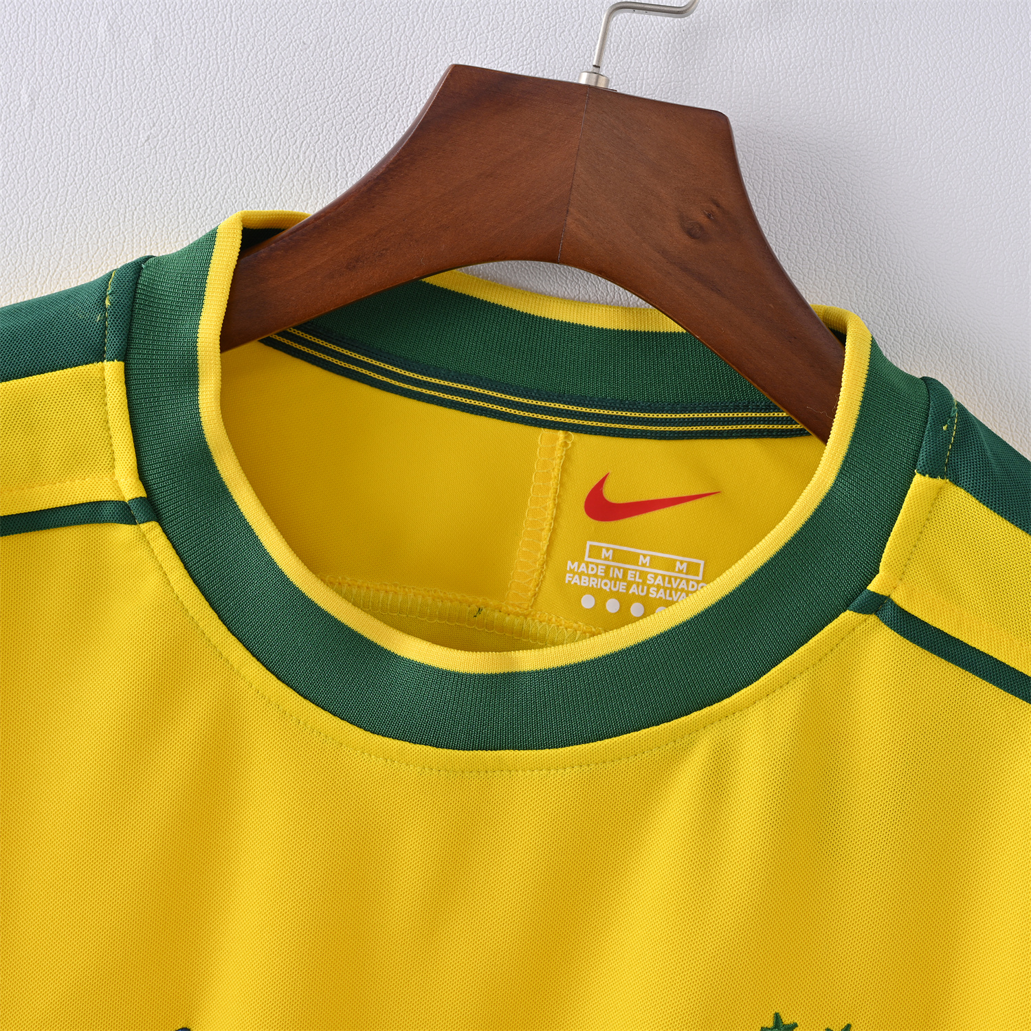 foot-Retro Brazil 1998 Home Long Sleeves Jersey