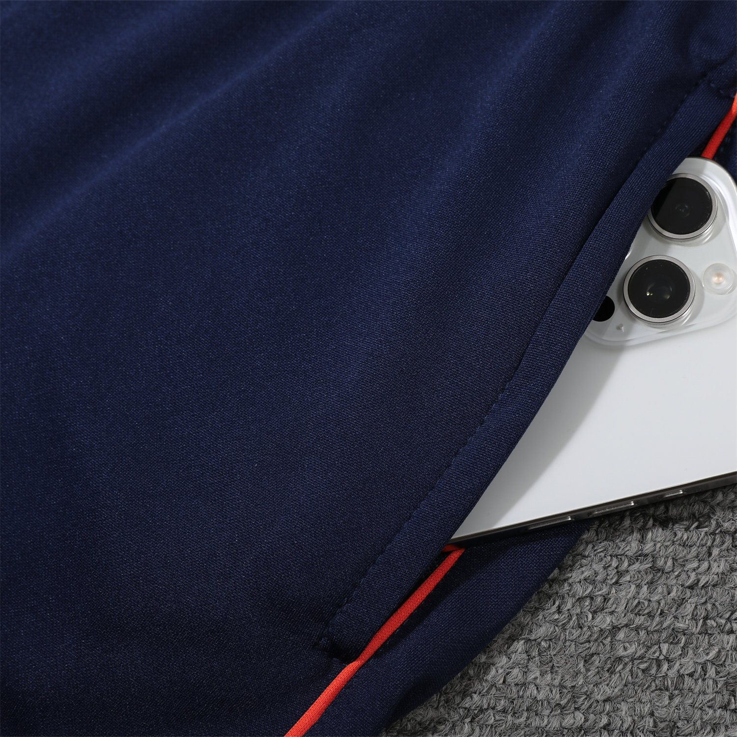 foot-Marseille 25-26 POLO Short-Sleeve Training Set - Deep Blue Top and Pants