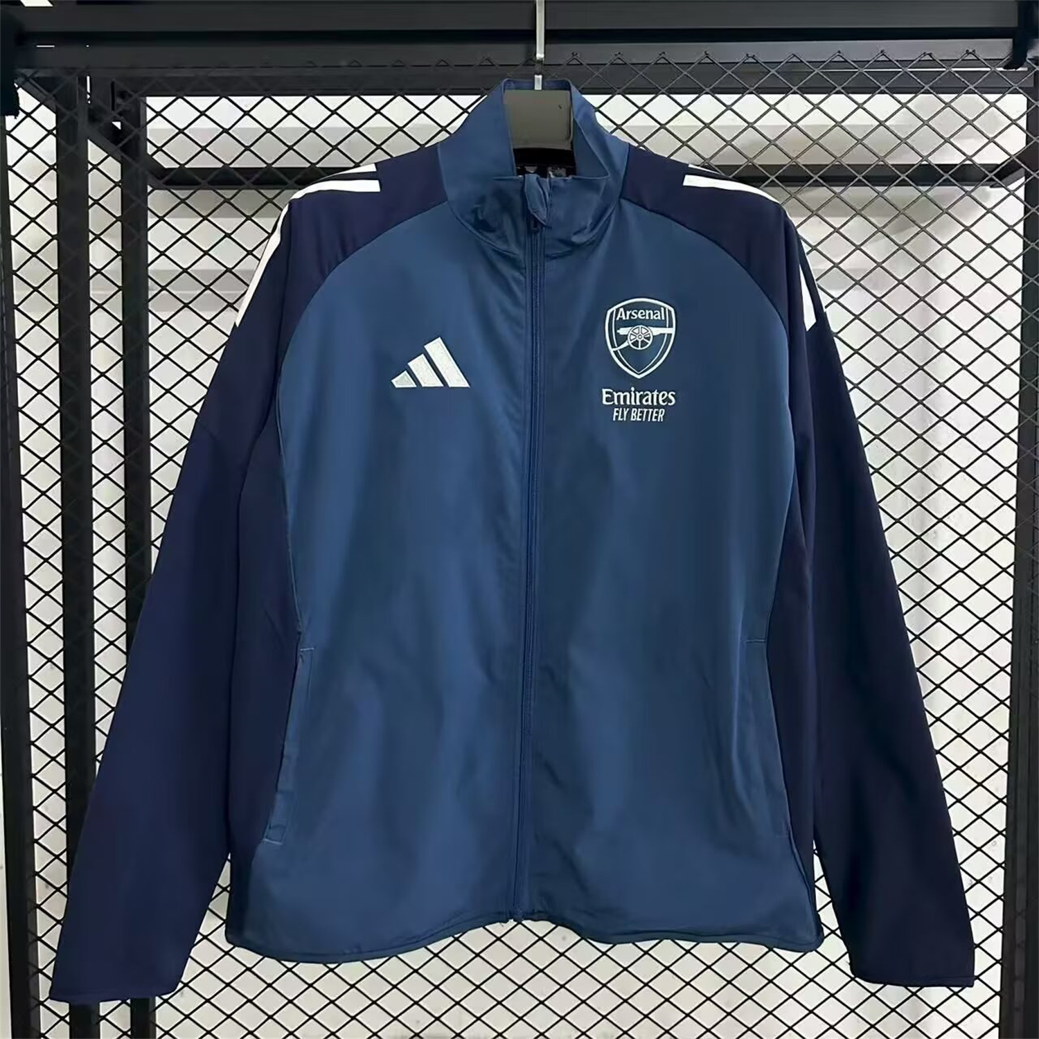 foot-Arsenal 25-26 Throwback Windbreaker Jacket - Navy Blue