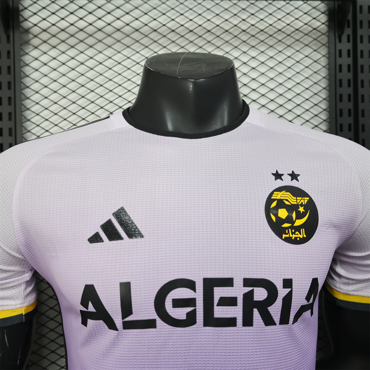 unitedfutballjersey-Algeria 25-26 White-purple Gradient Jersey with Black Chest Text - Player Version