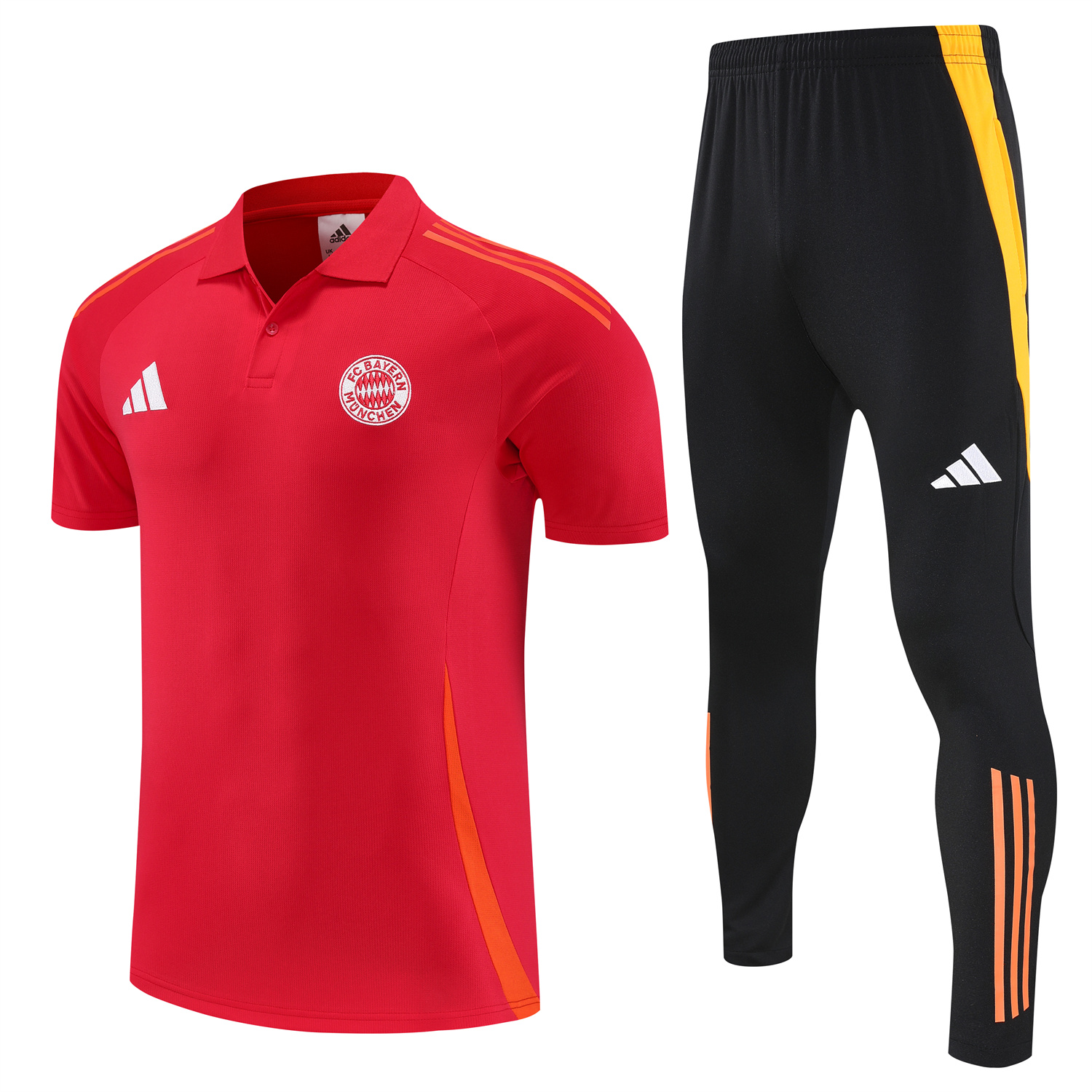foot-Bayern Munich 25-26 POLO Short-Sleeve Training Set - Red Top and Black Pants