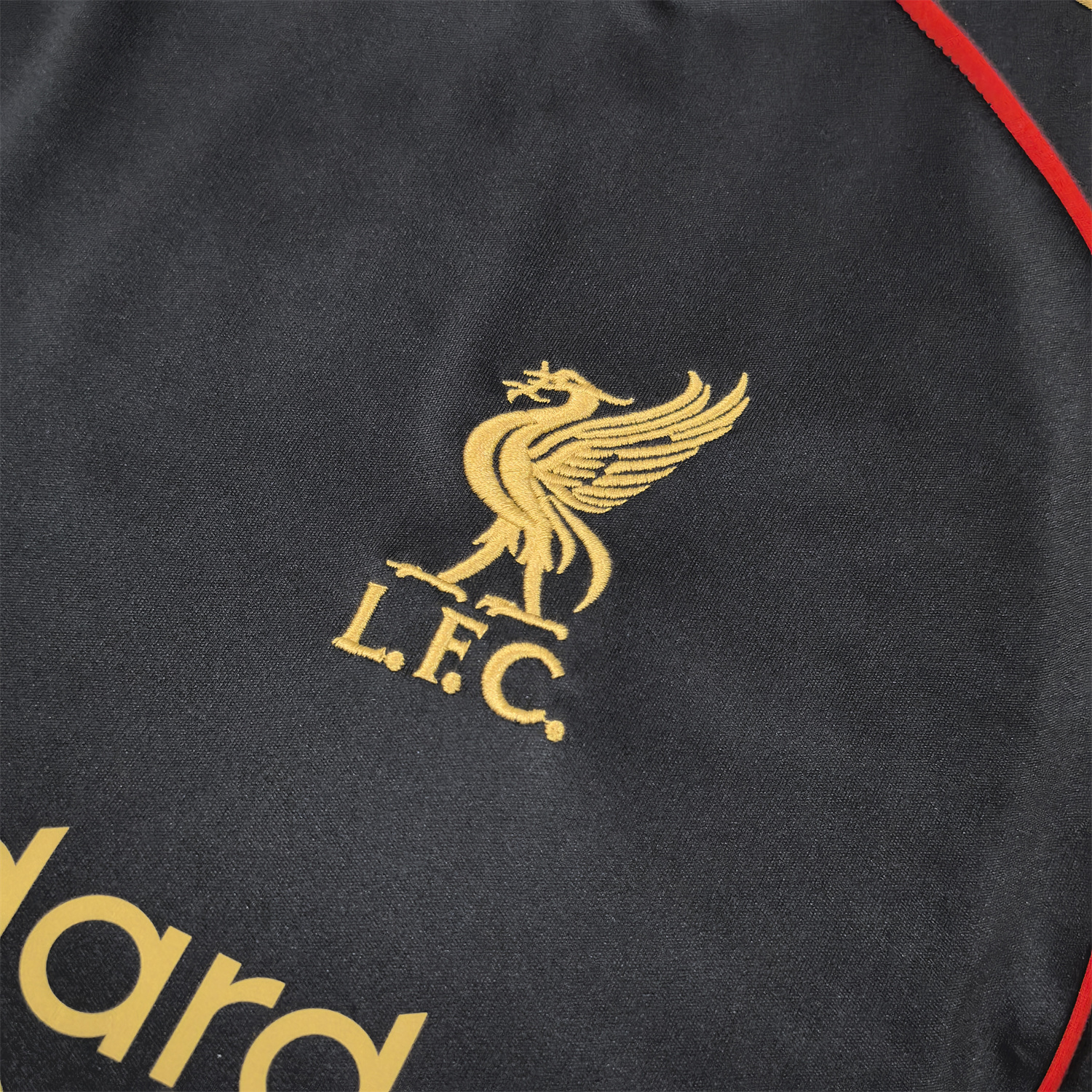 foot-Liver.pool 25-26 Black Gold Special Jersey with Red Lines - Fans Version