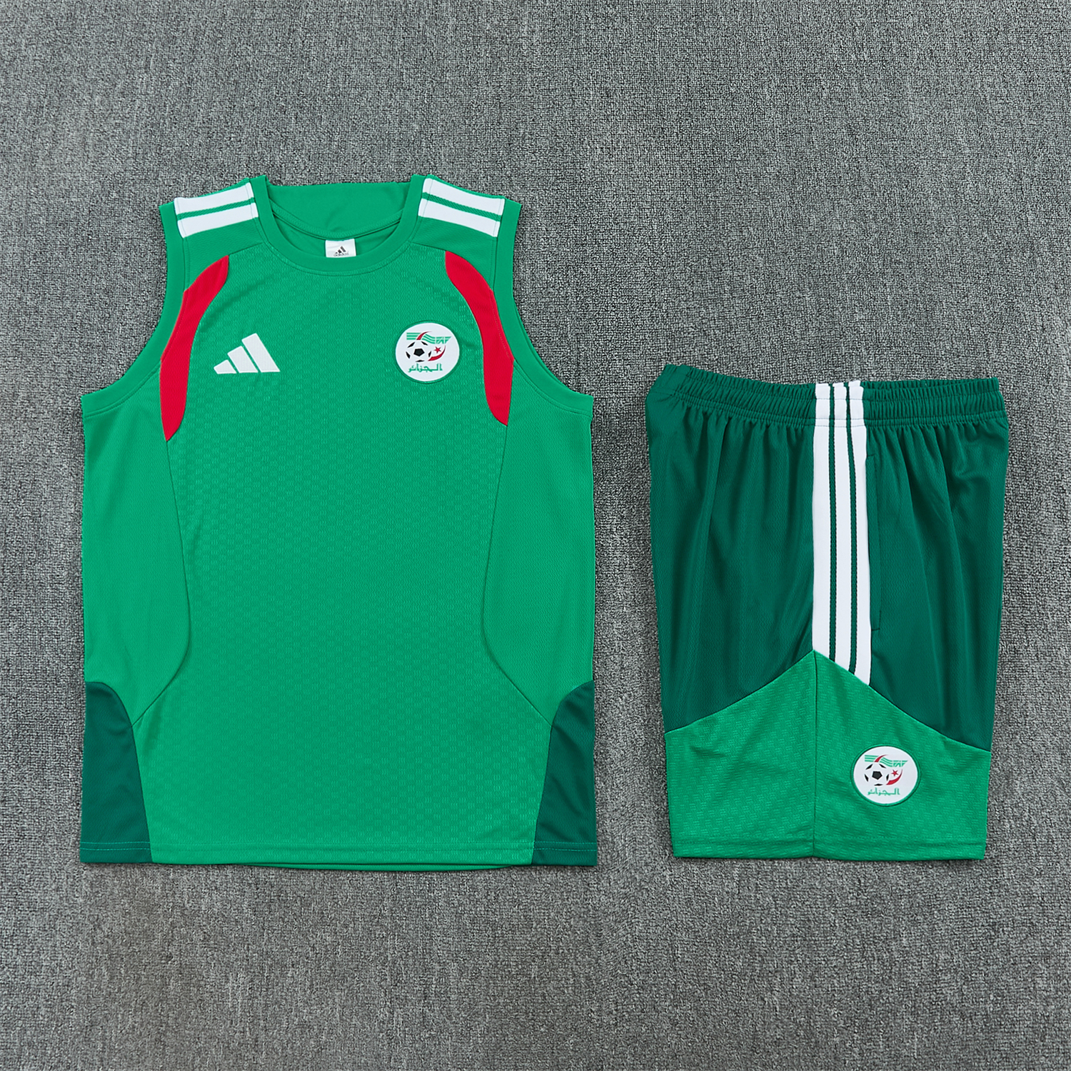 SIUjerseys-Algeria 2026 Vest Training Set - Green Vest and Shorts