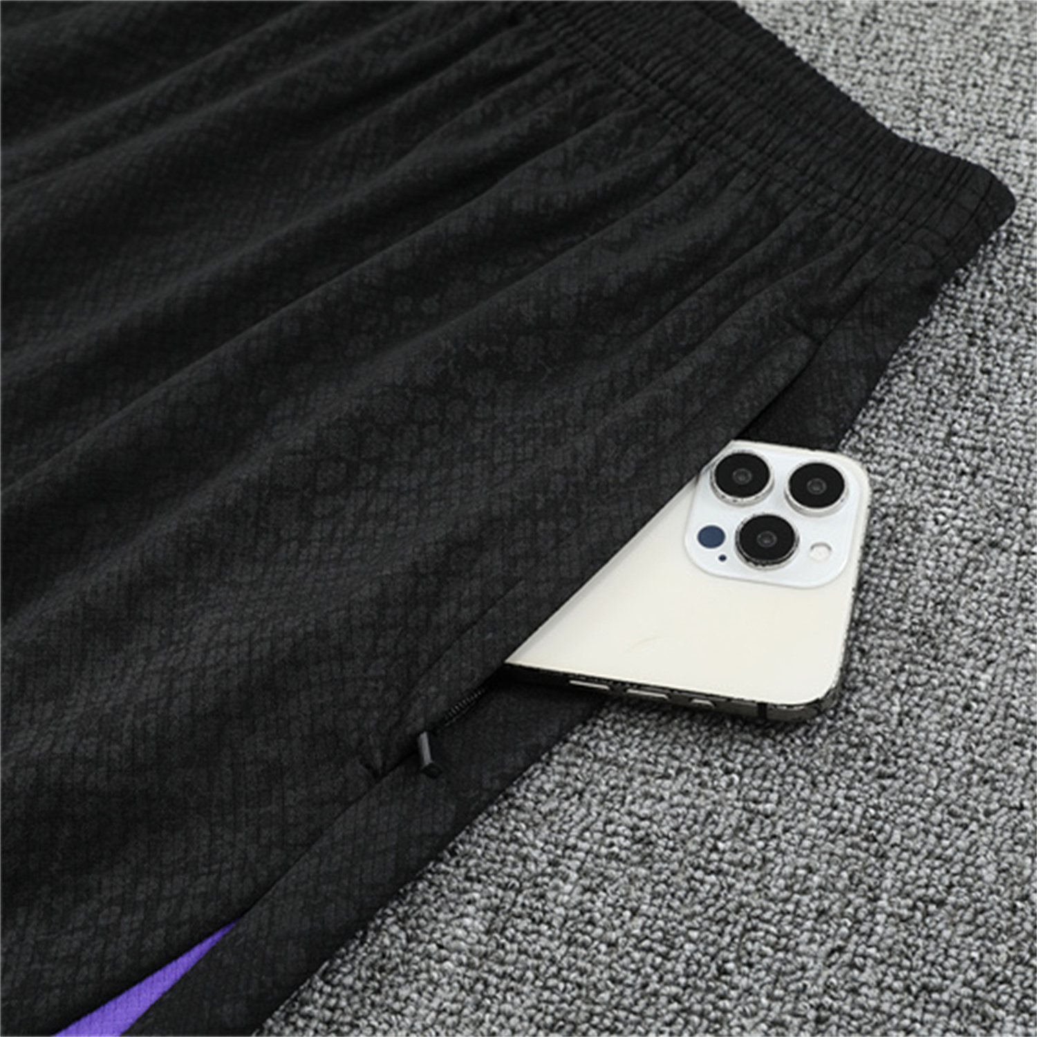 foot-Barcelona 25-26 X KB Kids Short-Sleeve Training Set - Purple Top & Black Shorts