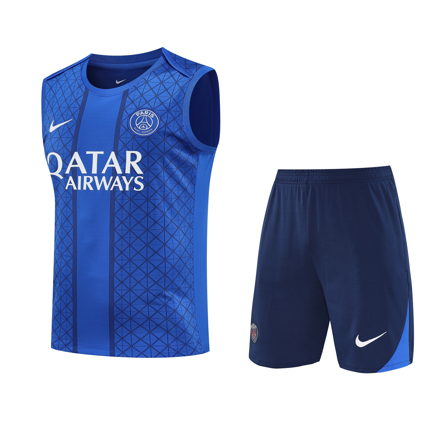 foot-Paris Saint-Germain PSG 25-26 Vest Training Set - Ocean Blue Vest & Deep Blue Shorts