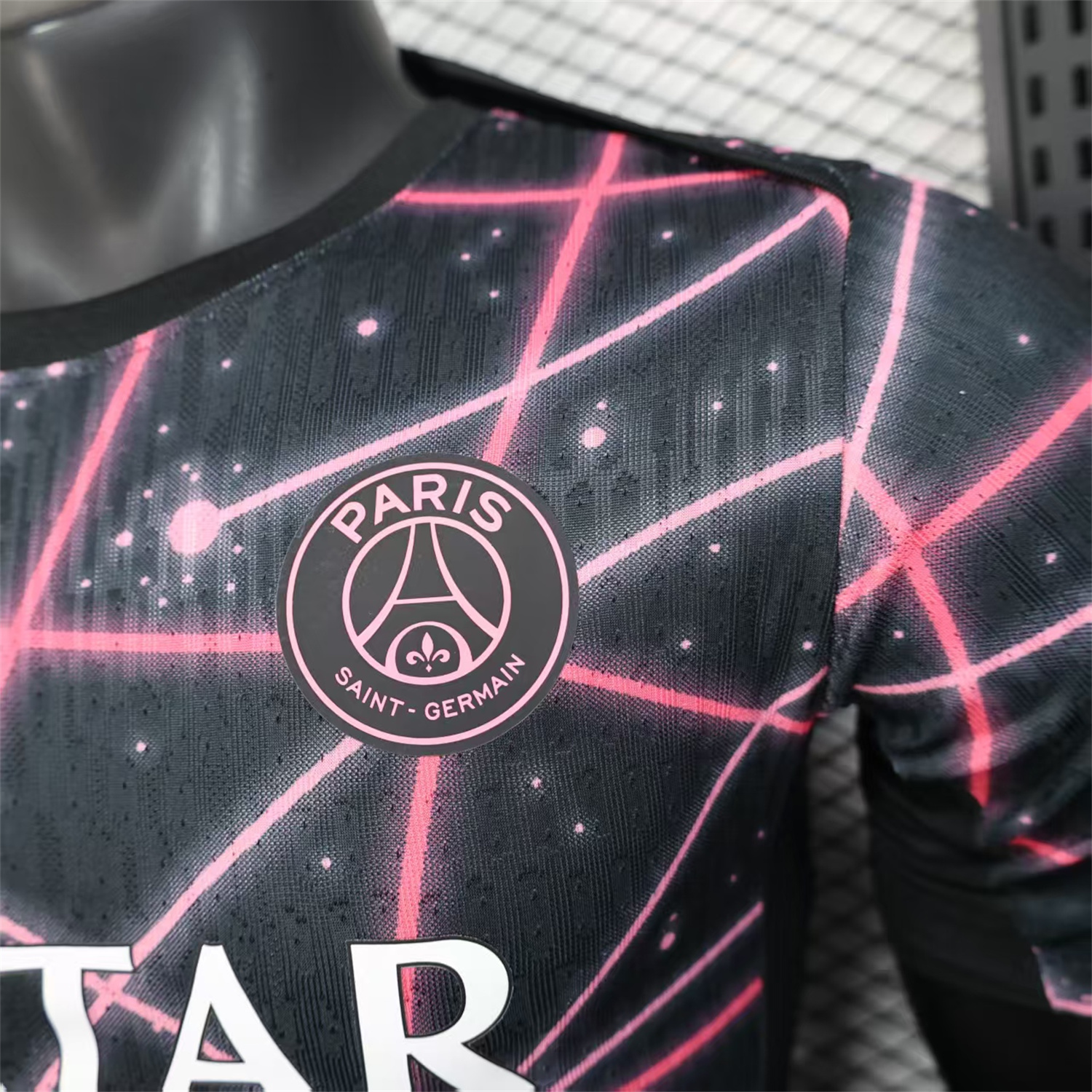 foot-Paris Saint-Germain PSG 25-26 Pink Lines Jordan Black Special Jersey - Player Version