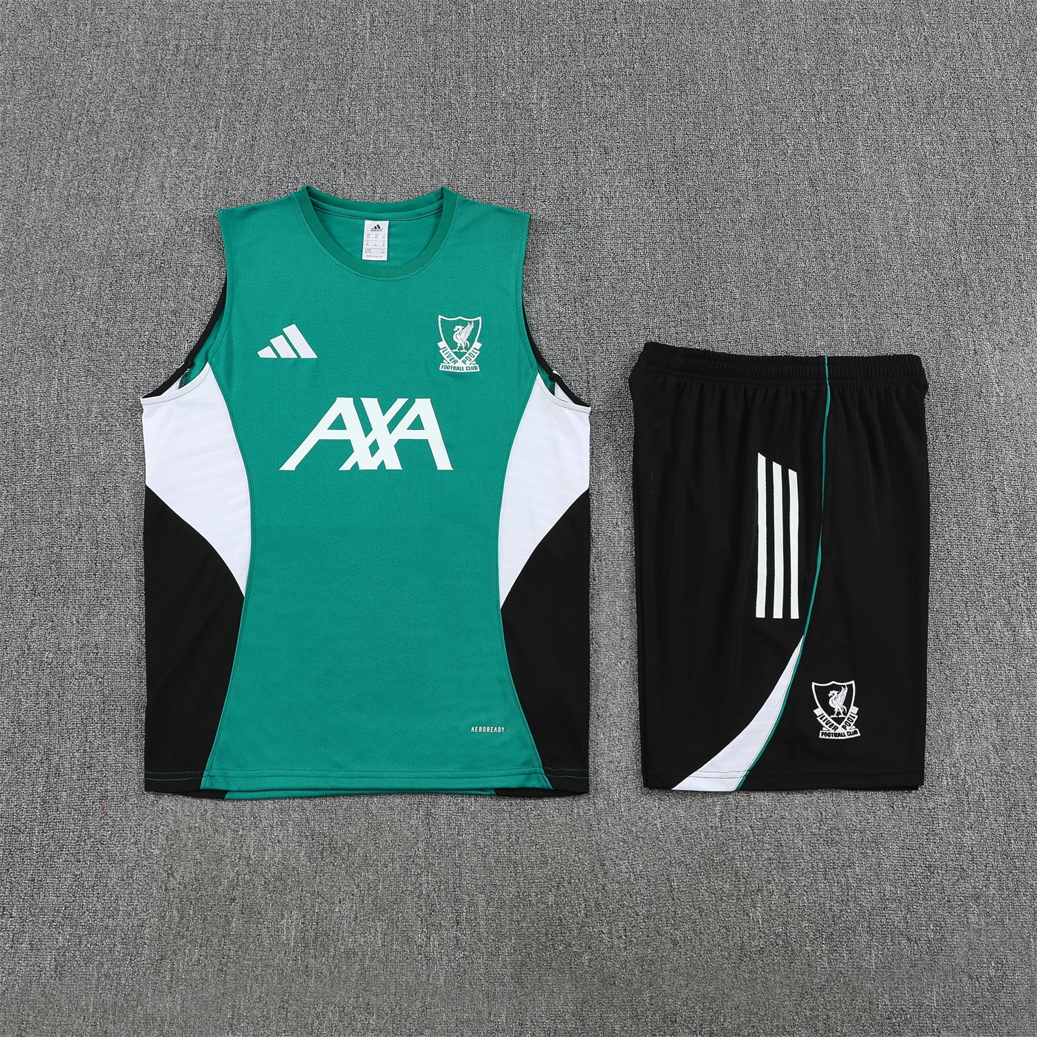 Unitedfootballkit.com | Liver.pool 25-26 Vest Training Set - Green Vest & Black Shorts -Customize Name, Number and Patch | Worldwide Shipping
