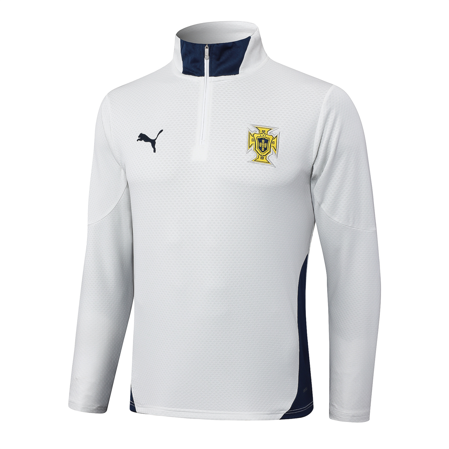 foot-Portugal 25-26 Long Sleeve Training Set - Off White Top and Deep Blue Pants