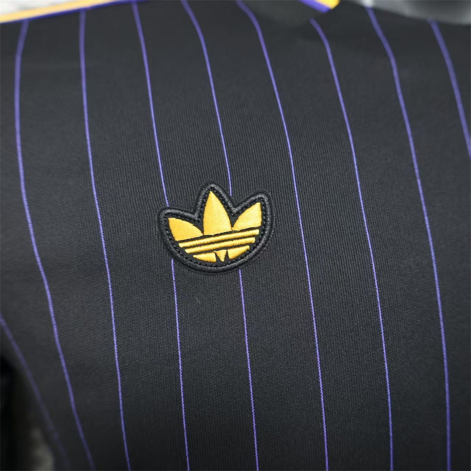 foot-Manchester United 25-26 Trefoil Purple Lines Black Travel Jersey - Player Version