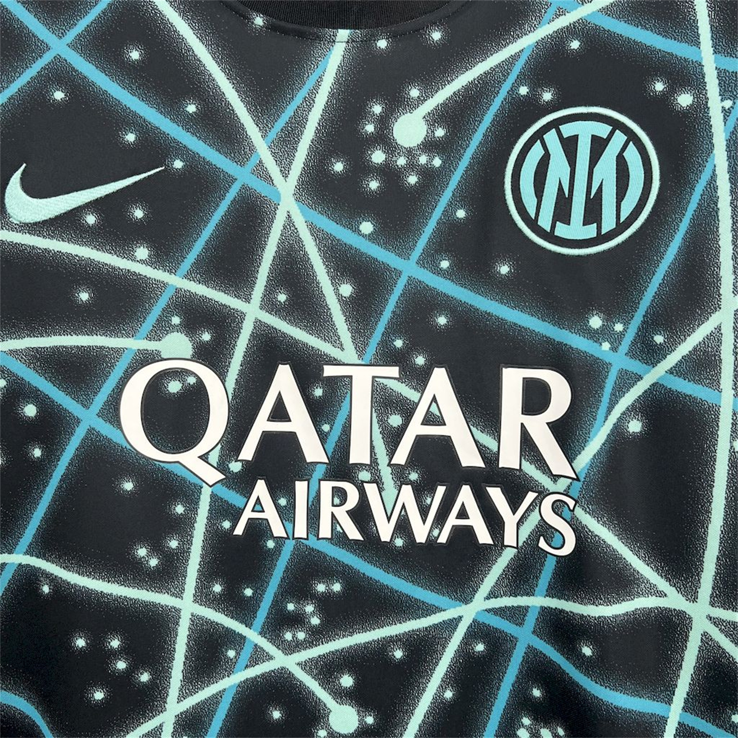 foot-Inter Milan 25-26 Blue Lines Black Pre-Match Training Jersey - Fans Version