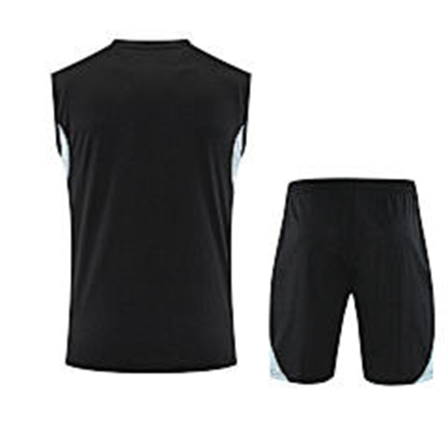 foot-INT M.A.M 25-26 Vest Training Set - Black And Light Grey Vest & Black Shorts
