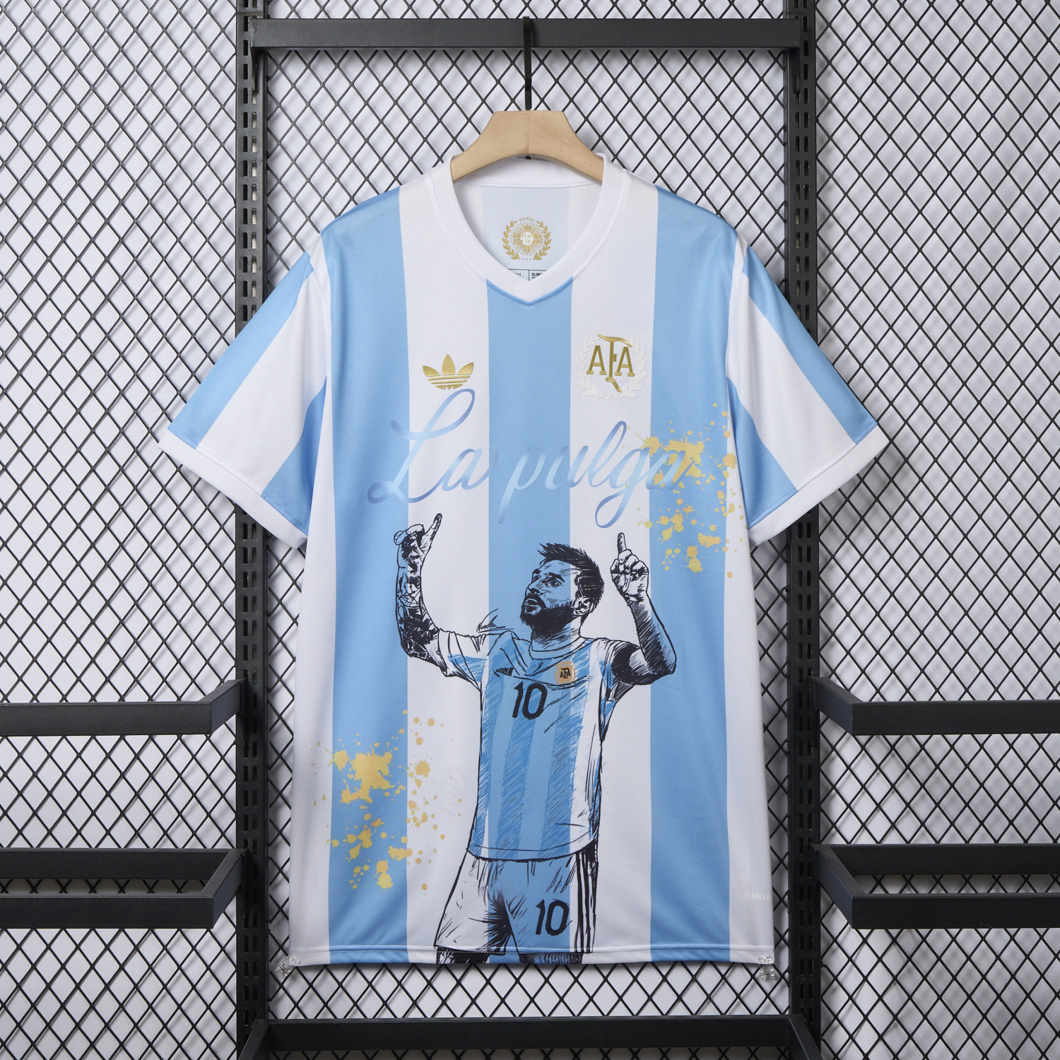 foot-Argentina 25-26 50th Anniversary Messi Graffiti Special Jersey - Fans Version