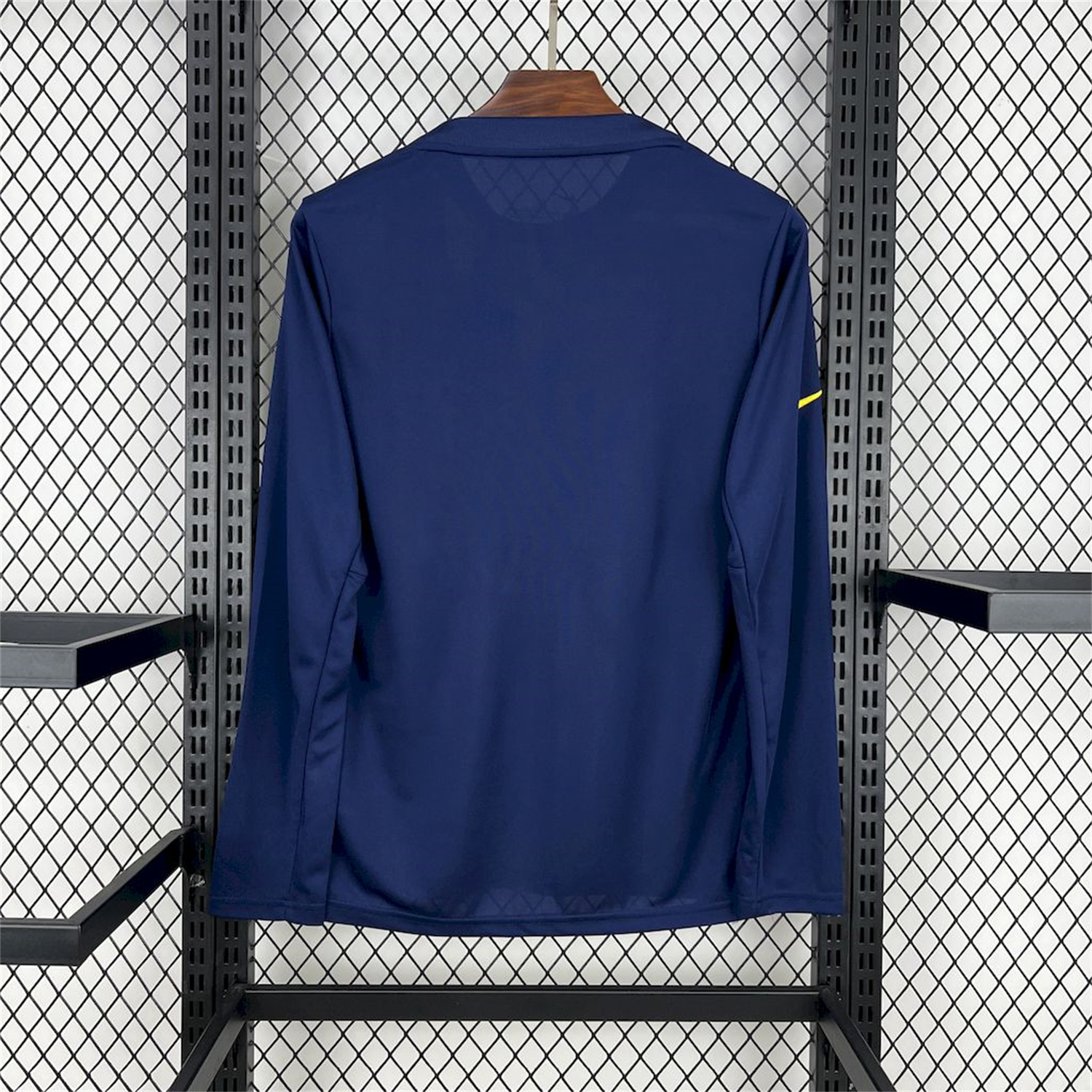 foot-Atletico Madrid 25-26 Yellow Blue Stripes Pre-Match Training Long Sleeves Jersey - Fans Version