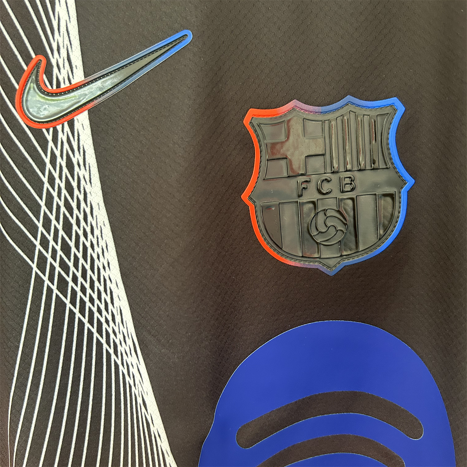 foot-Barcelona 25-26 T90 White Black Lines Red Jersey - Fans Version