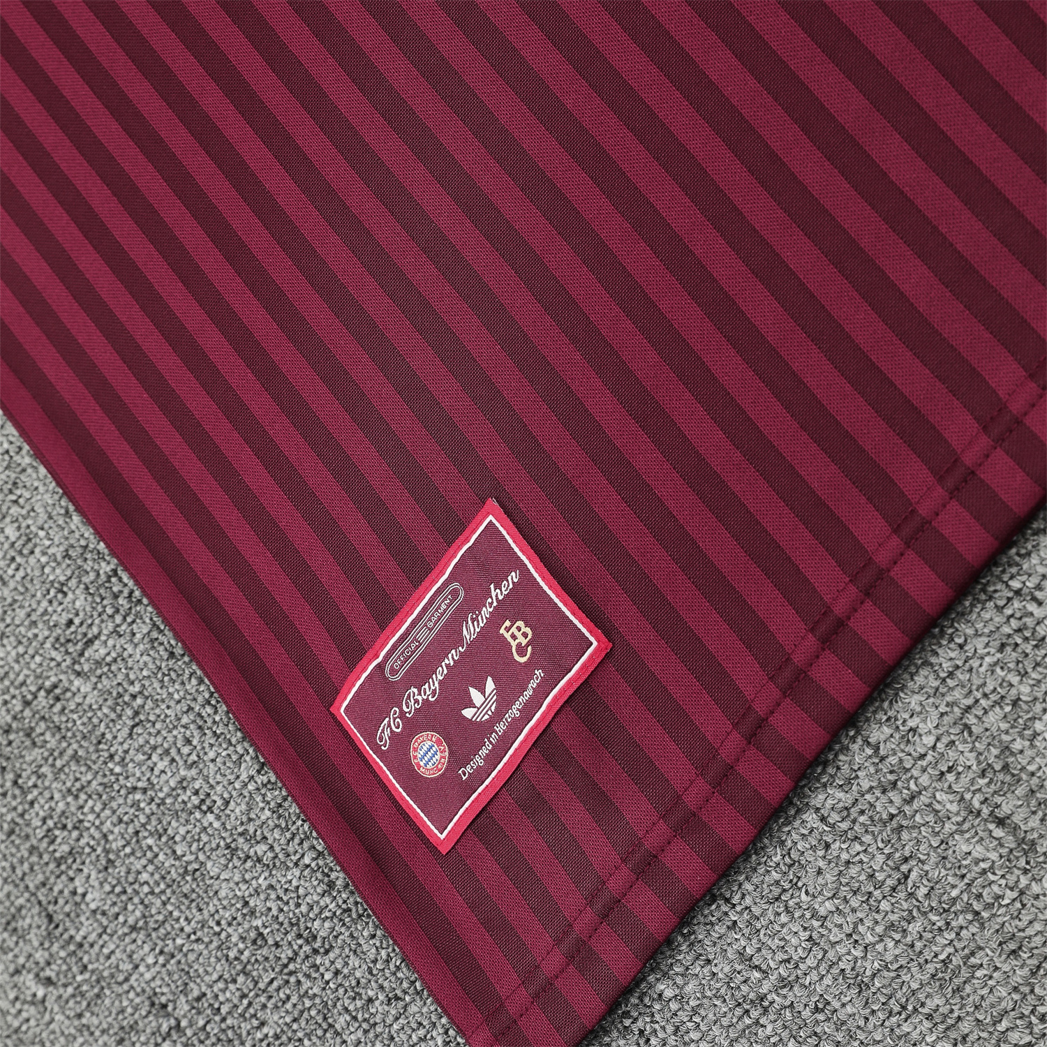 foot-Bayern Munich 25-26 Short-Sleeve Training Set - Wine Red Lines Top & Wine Red Lines Shorts