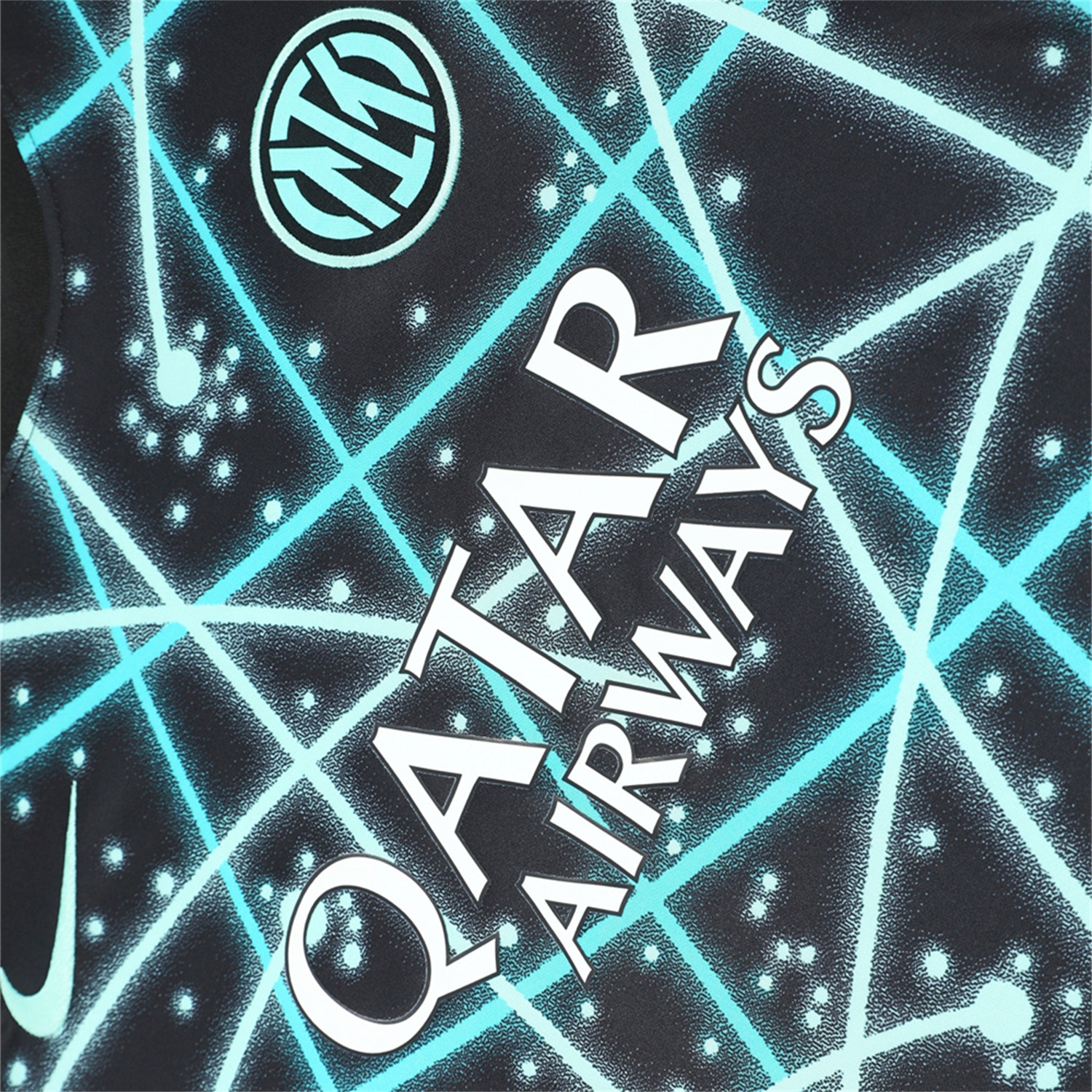 foot-Inter Milan 25-26 Short-Sleeve Training Set - Blue Fluorescent Rays Black Top & Black Shorts