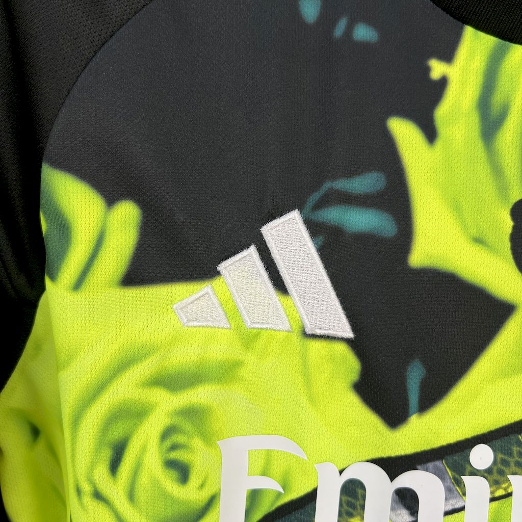foot-Real Madrid 25-26 Snake and Green Flowers Black Jersey - Fans Version