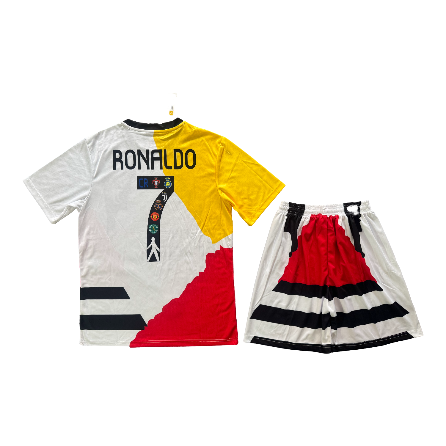 foot-Cristiano Ronaldo Career Commemorative Men's Adult Jersey Set - Fans Version with Ronaldo #7 - Real Madrid Manchester United Juventus Portugal Al Nassr Sporting CP