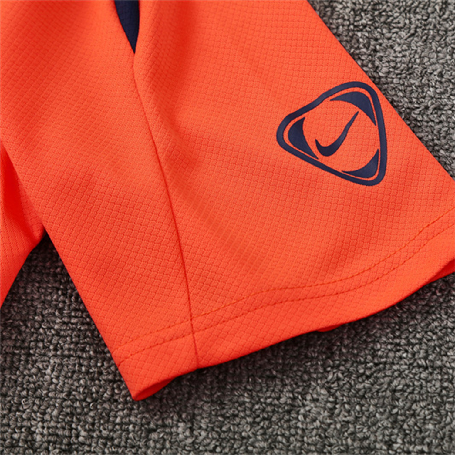 SIUjerseys-Barcelona 25-26 Kids Short-Sleeve Training Set - Orange Top Royal Blue Sponsor & Royal Blue Shorts