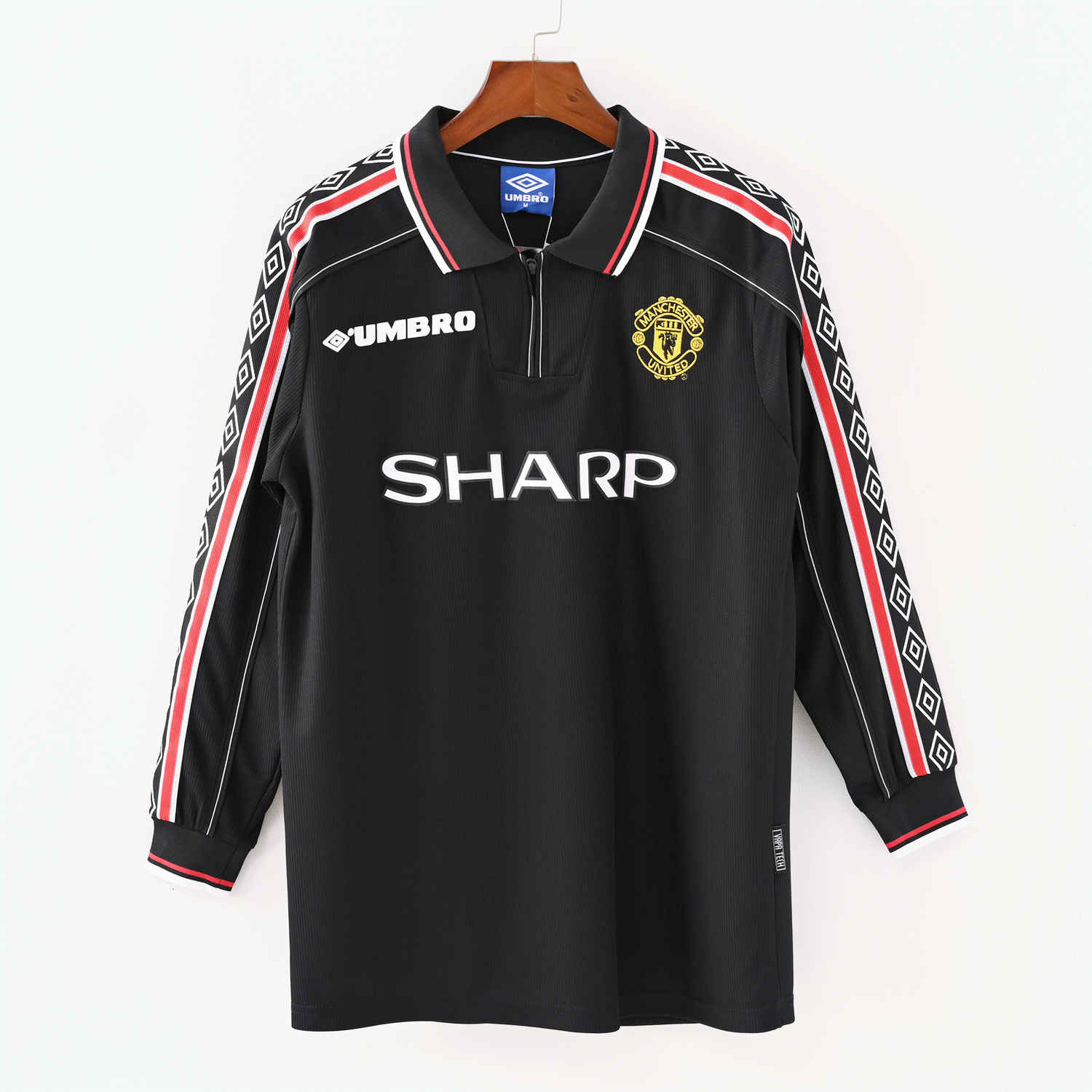 foot-Retro Manchester United 1998-99 Black Long Sleeves Jersey