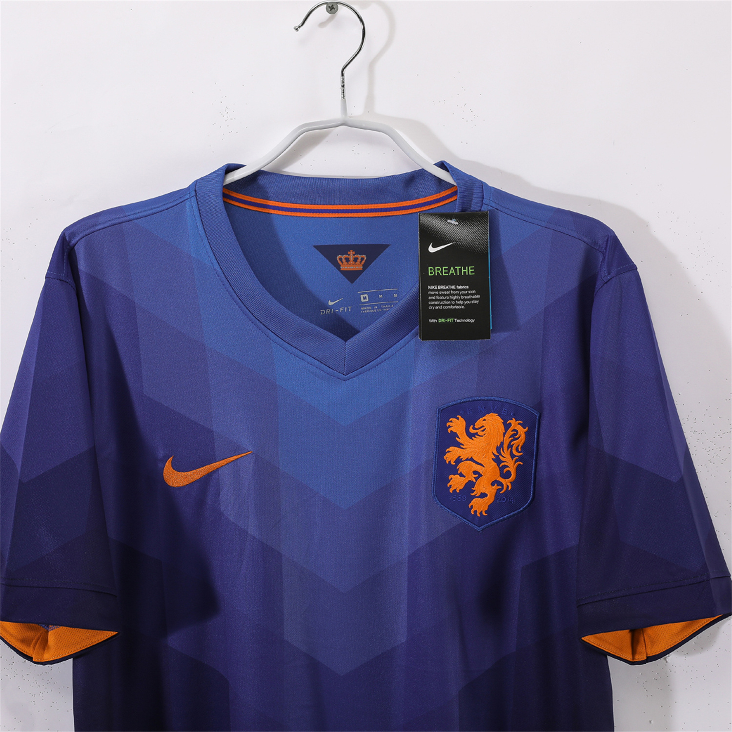 foot-Retro Netherlands 2014 Away Blue Jersey