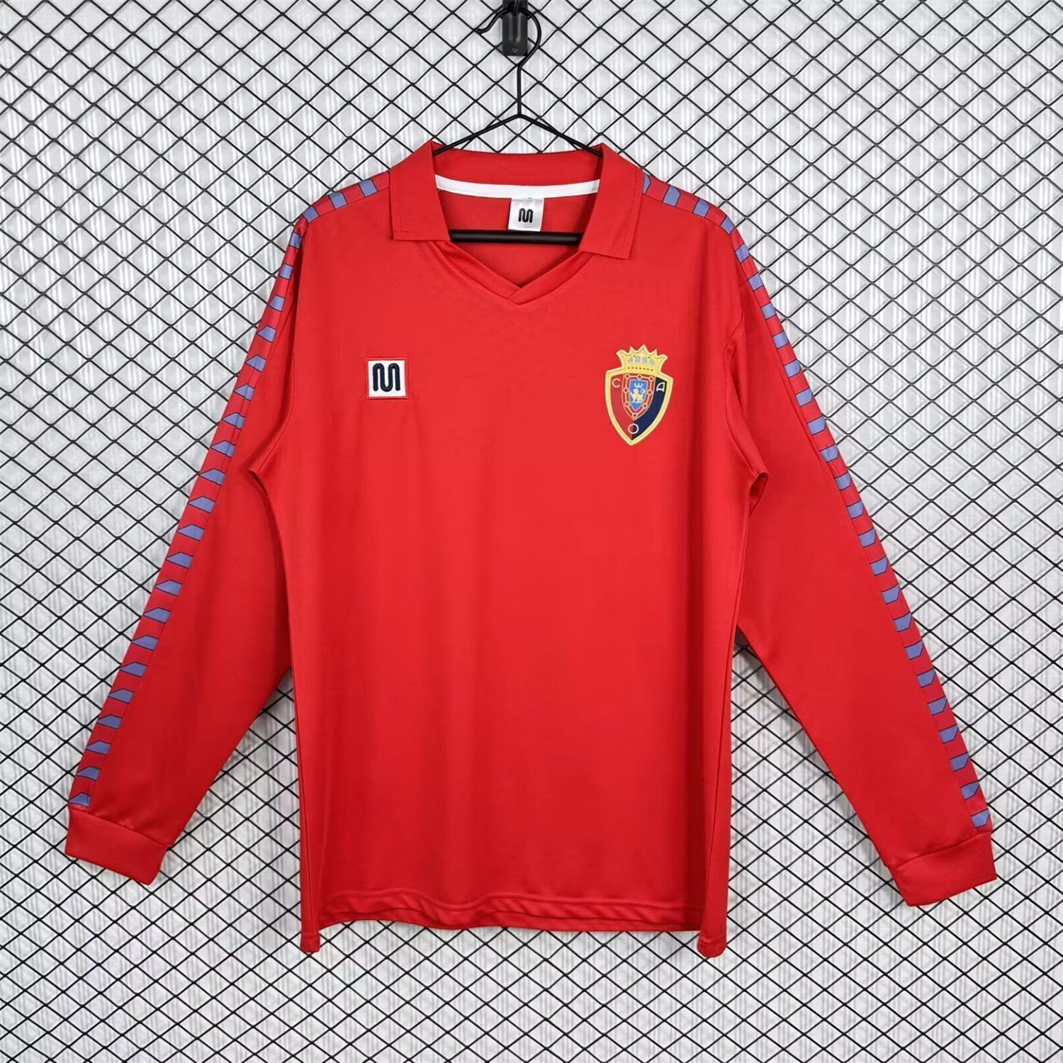 Unitedfootballkit.com | Retro Osasuna 1983-84 Home Long Sleeves Jersey -Customize Name, Number and Patch | Worldwide Shipping