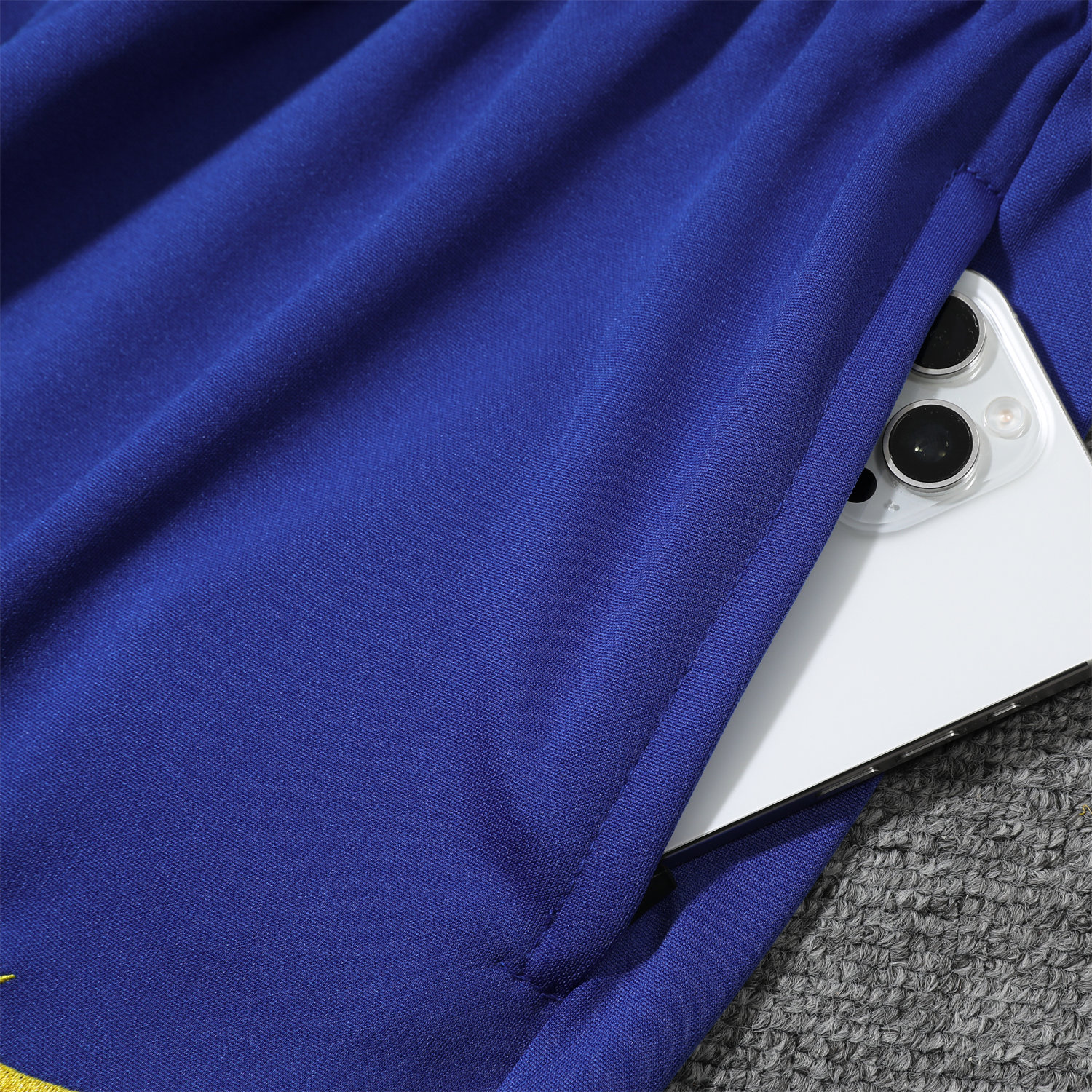 foot-Brazil 25-26 POLO Short-Sleeve Training Set - Blue Top and Pants