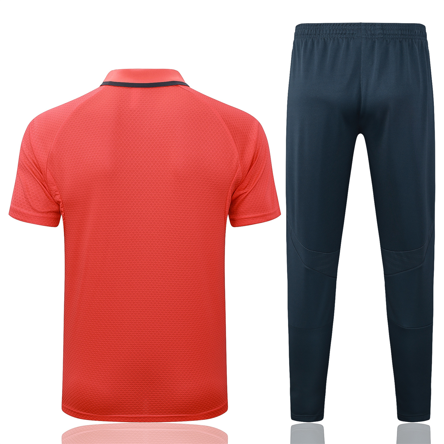 foot-Bayern Munich 25-26 POLO Short-Sleeve Training Set - Orange Top and Deep Grey Pants
