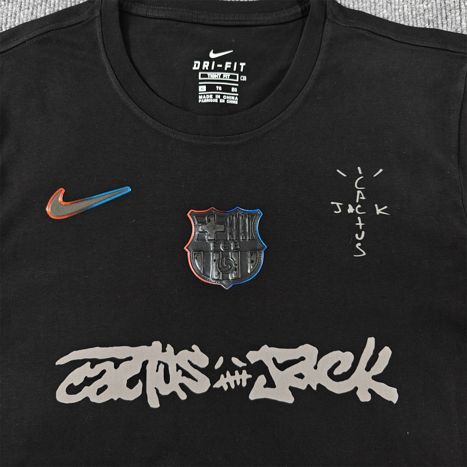 foot-Barcelona x Travis Scott 25-26 Black T-shirt with Grey ICON