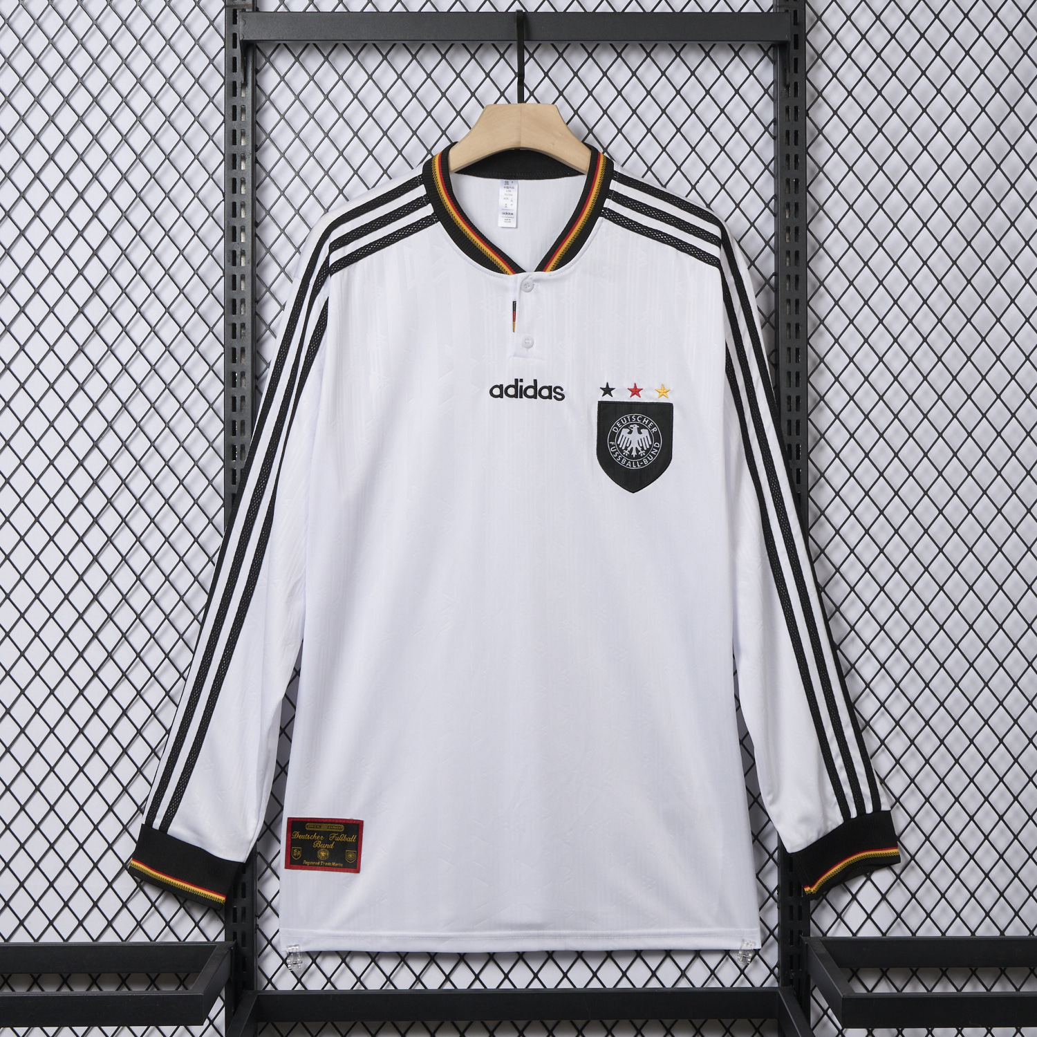 foot-Retro Germany 1996 Home Long Sleeves Jersey