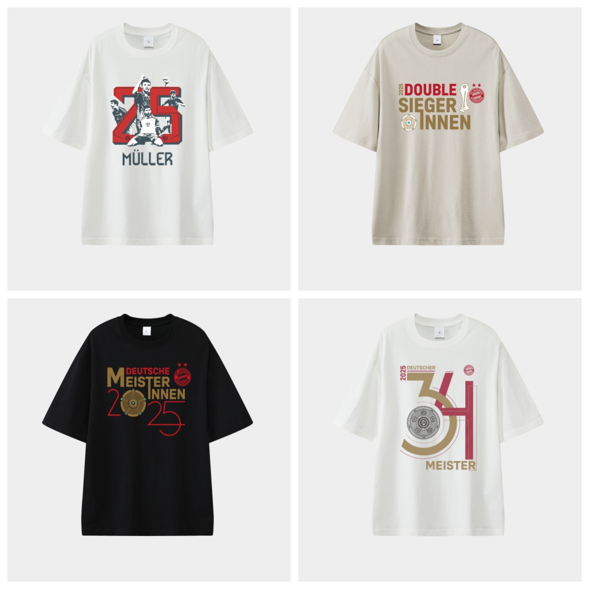 foot-Bayern Munich Bundesliga Champions Deutscher Meister 2025 Unisex Pure Cotton T-shirt